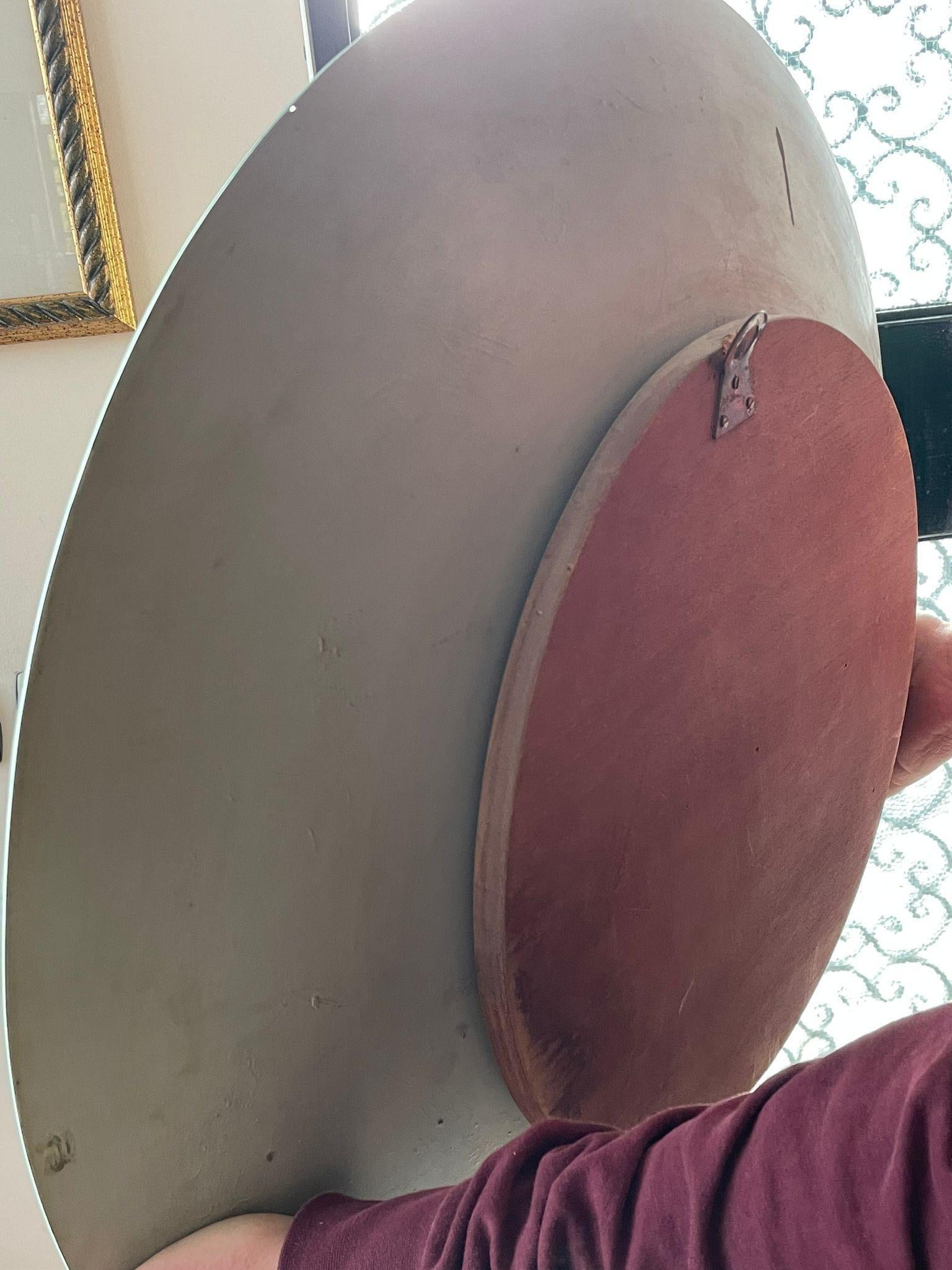 Large Spanish Mid-century Hand-painted Glass Wall Mirror, 1950s For Sale 6