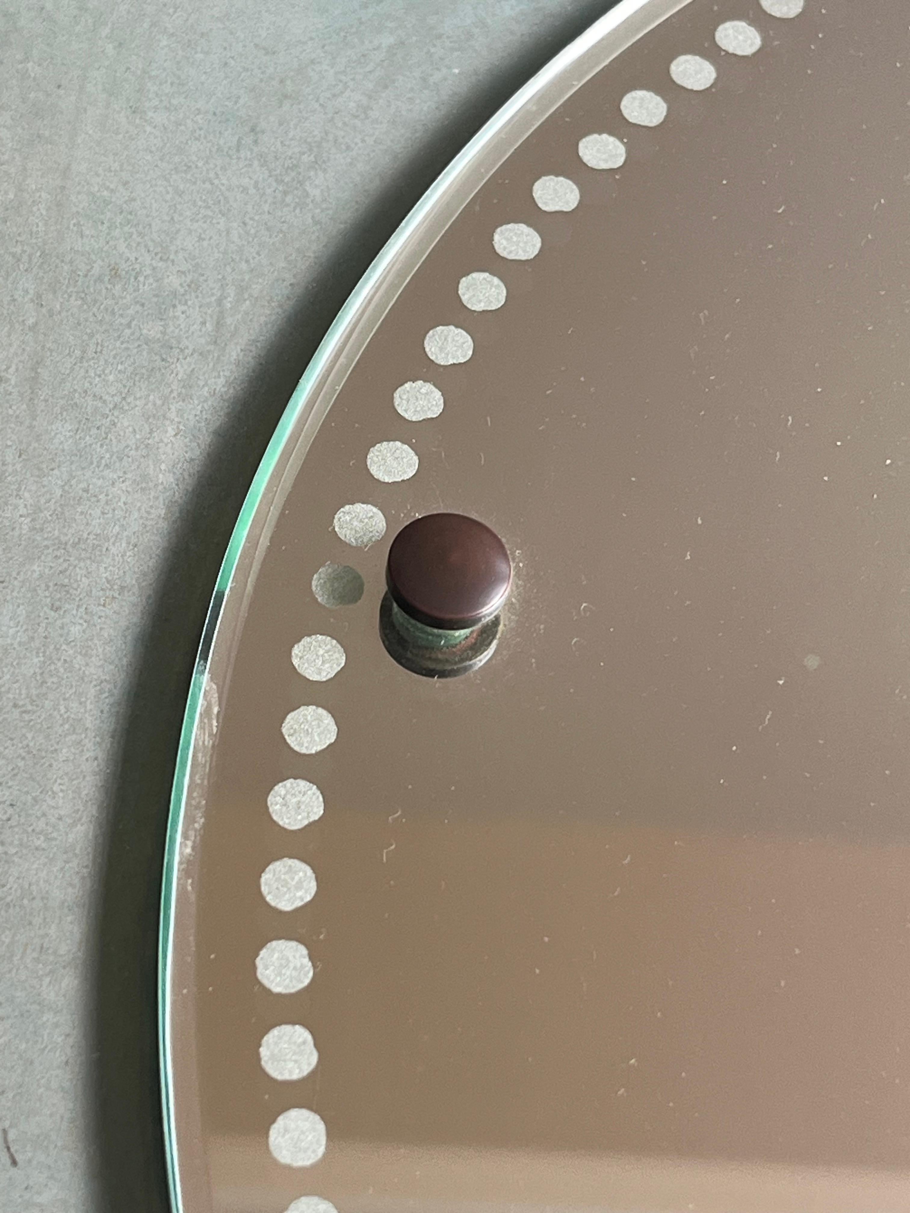 Large Spanish Mid-century Hand-painted Glass Wall Mirror, 1950s For Sale 4