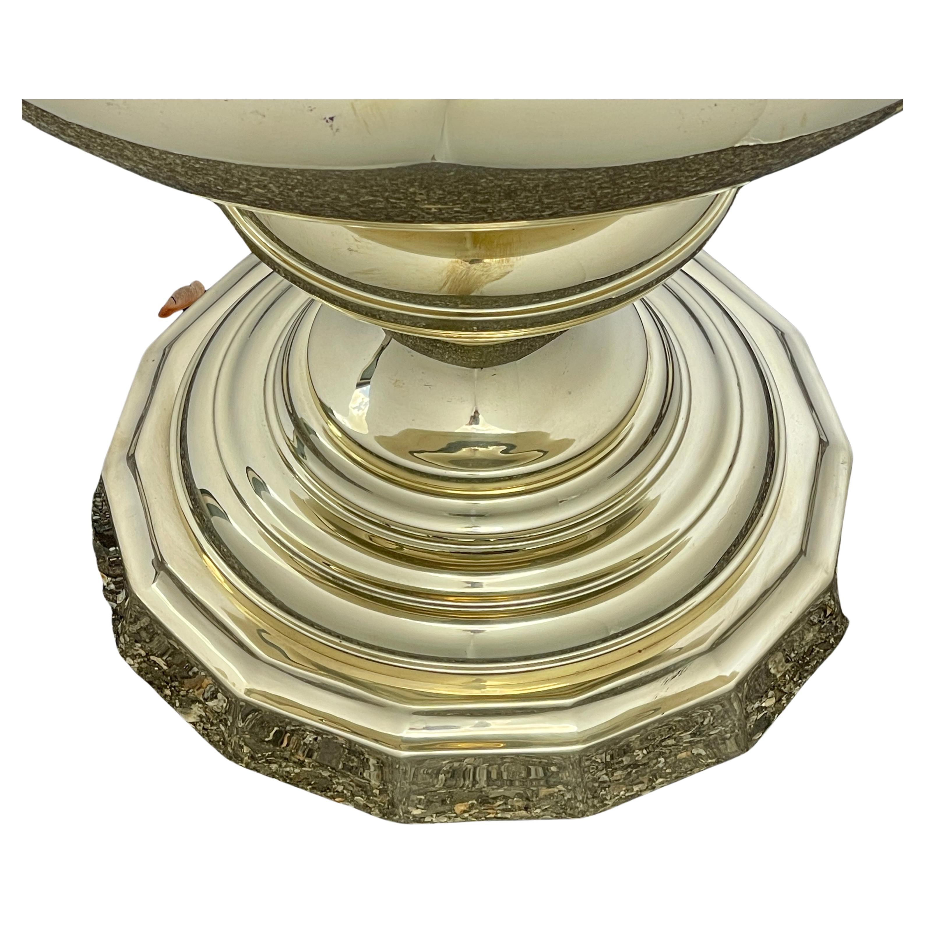 Hand-Crafted Mid-Century Large Spanish Polished Brass Planter Centerpiece Jardiniere For Sale