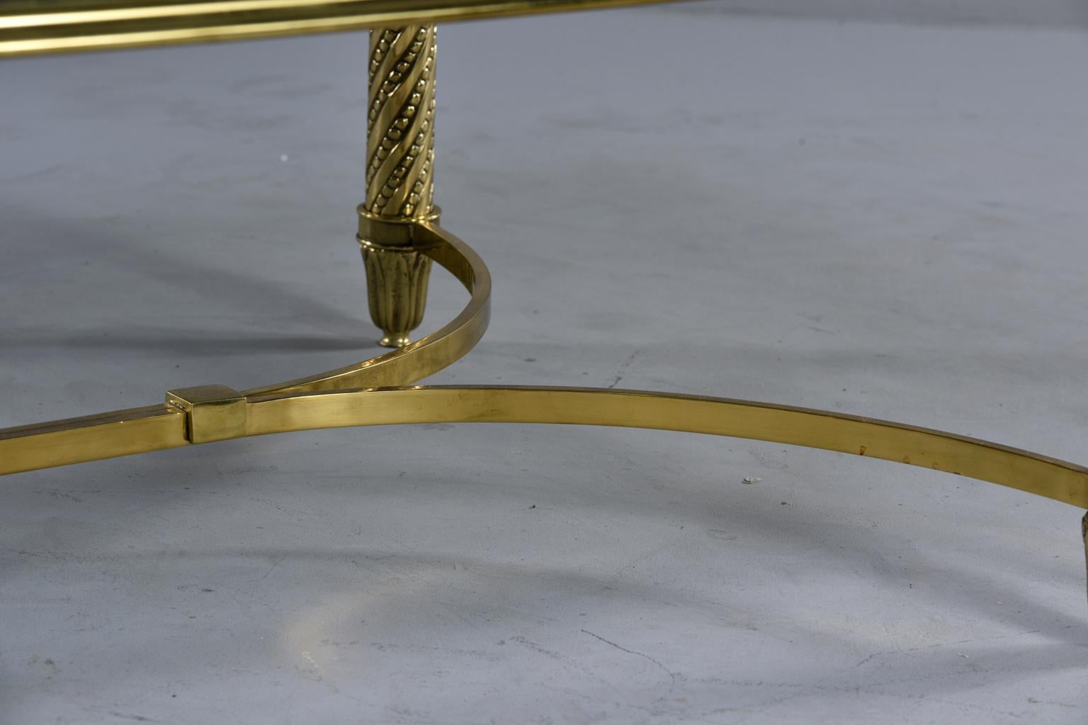 Large Spanish Neoclassical Style Brass and Glass Coffee Table 4