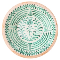 Large Spanish Revival Lebrillo, Hand-Painted Fajalauza Ceramic Bowl, Pomegranate