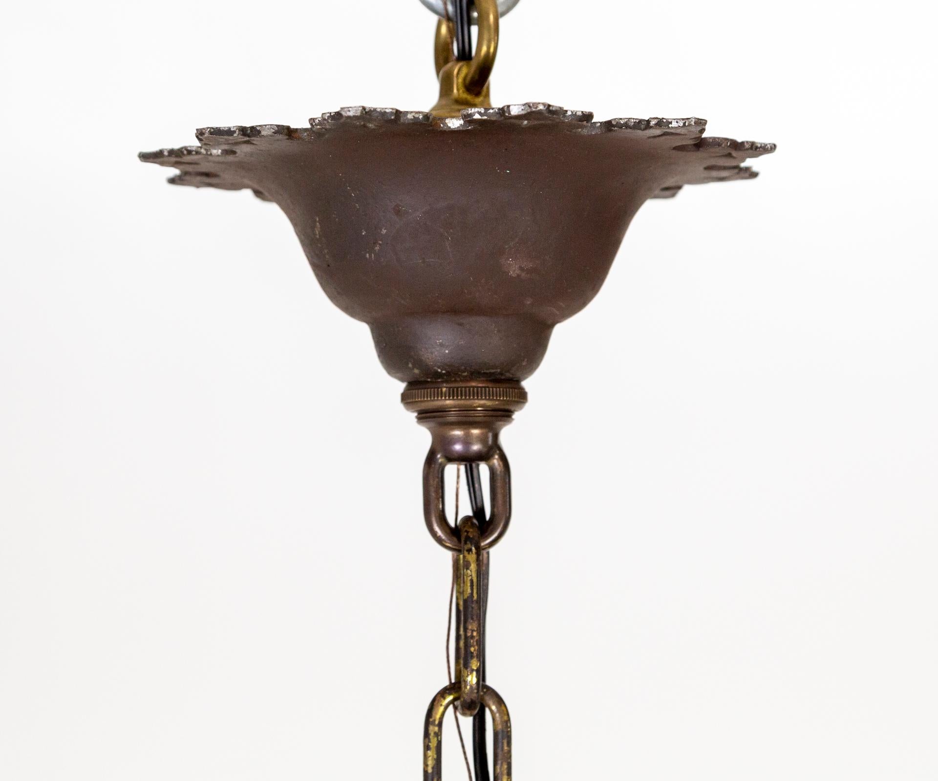Large Spanish Revival Octagonal Iron Scroll Lantern 1