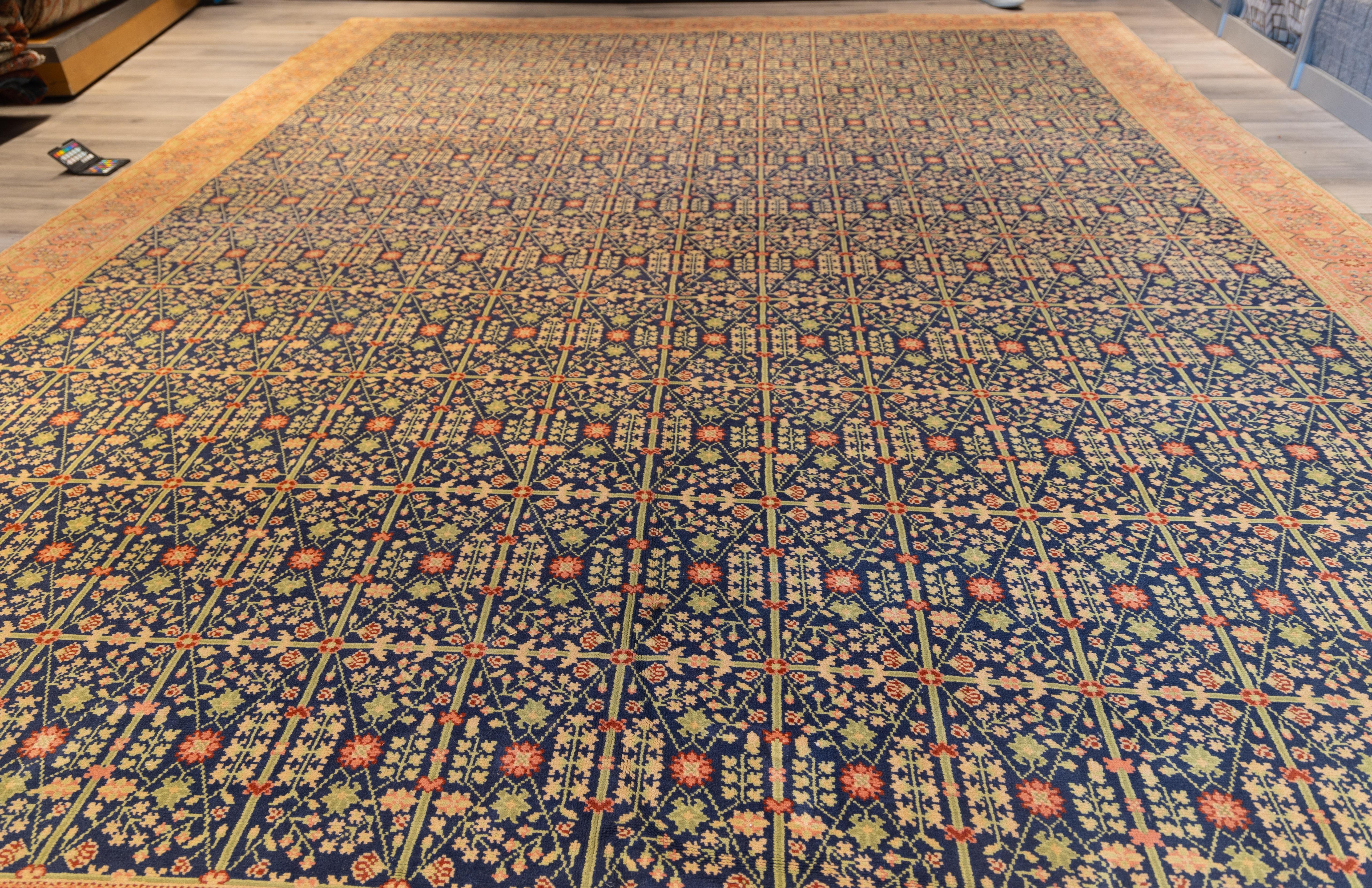 Hand-Woven Large antique all over design Spanish Rug For Sale