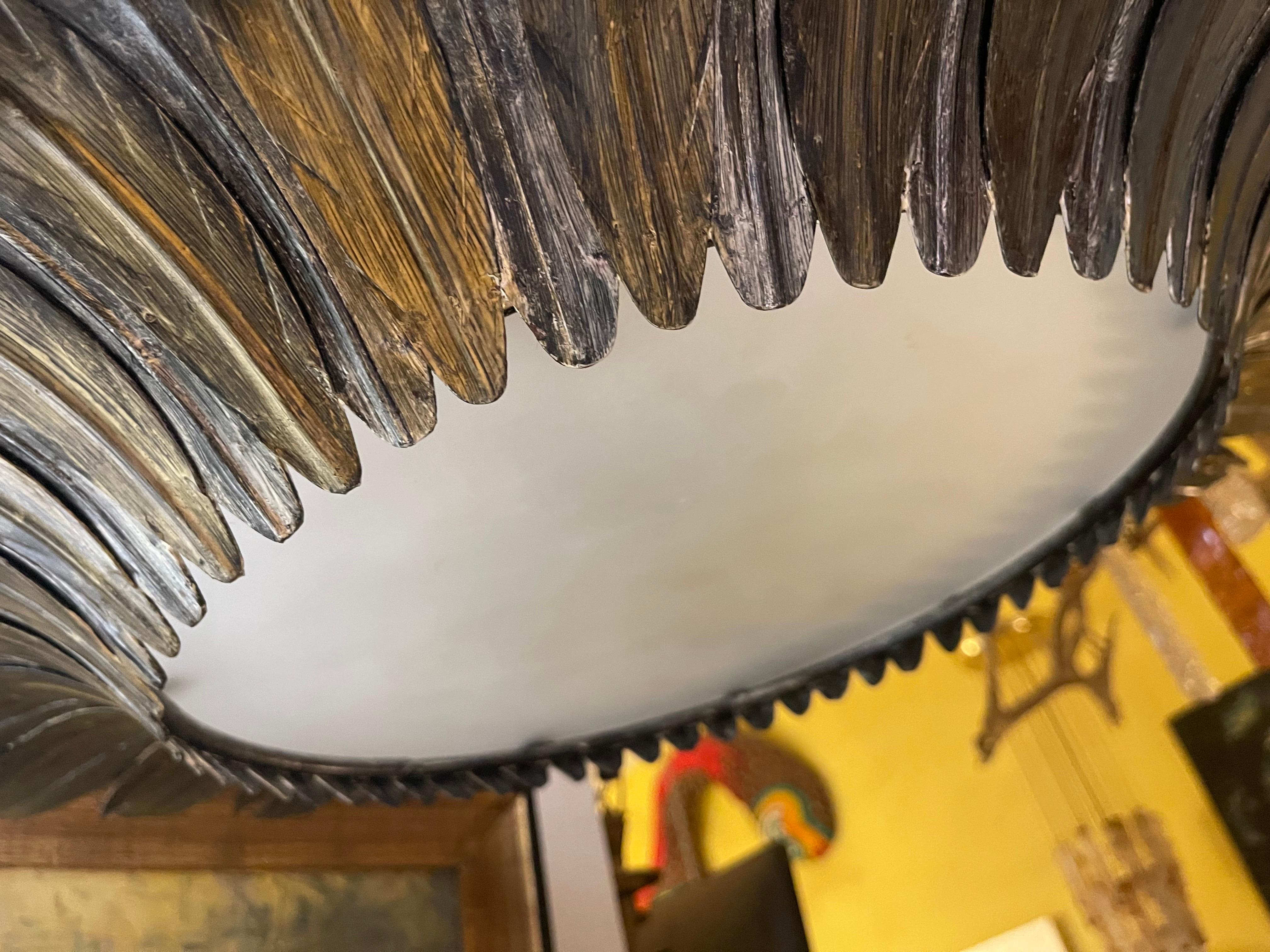 Mid-Century moderno Grande apparecchio spagnolo a raggiera con supporto in metallo dorato bicolore, circa anni '50 in vendita