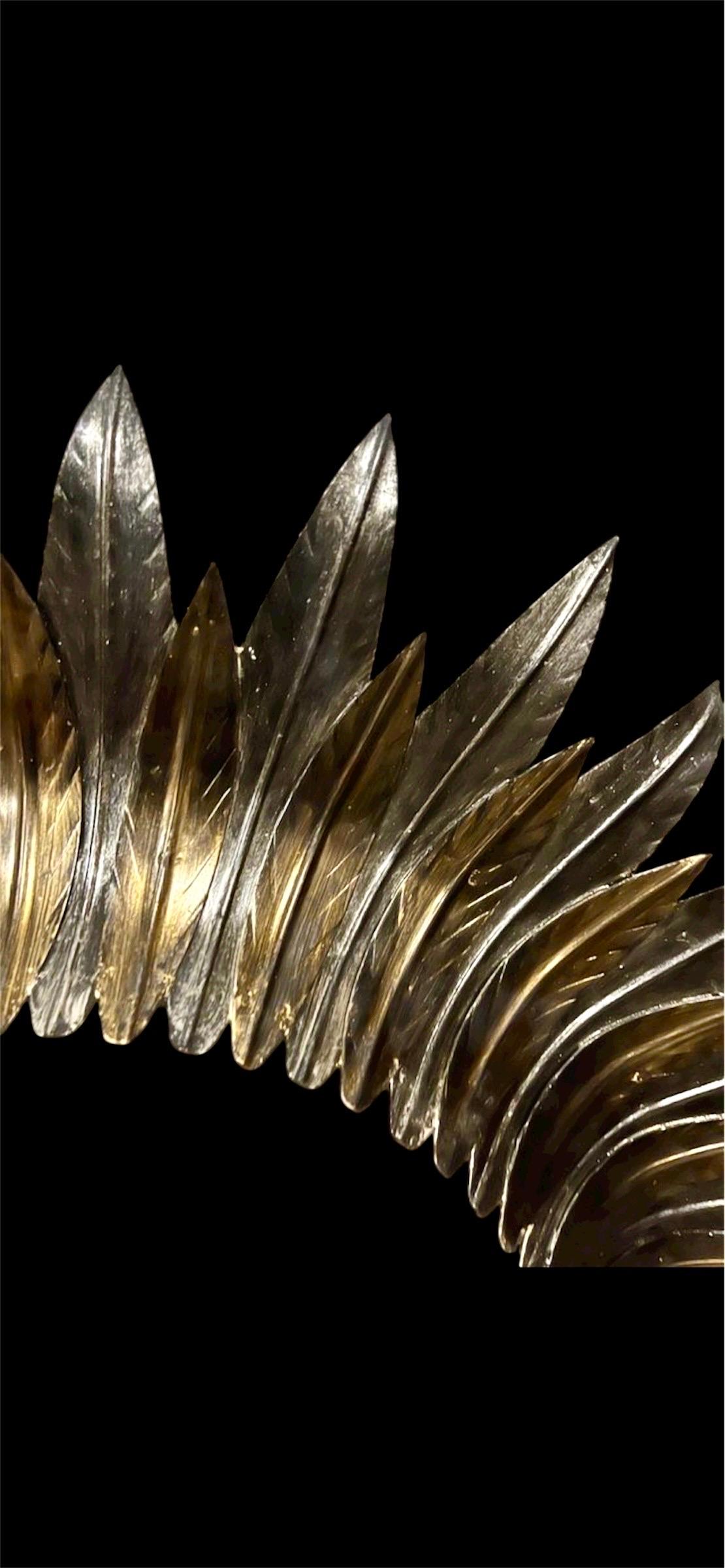 Metà XX secolo Grande apparecchio spagnolo a raggiera con supporto in metallo dorato bicolore, circa anni '50 in vendita