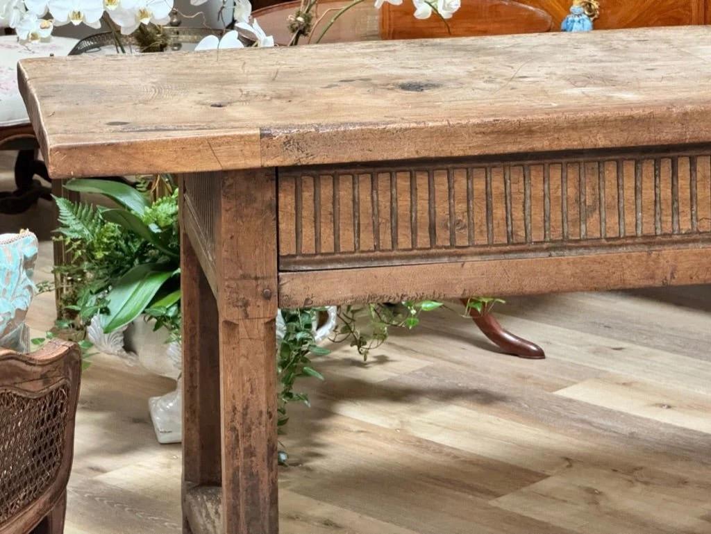 Large Spanish Baroque Table or Buffet Server, Walnut 17th C. 1