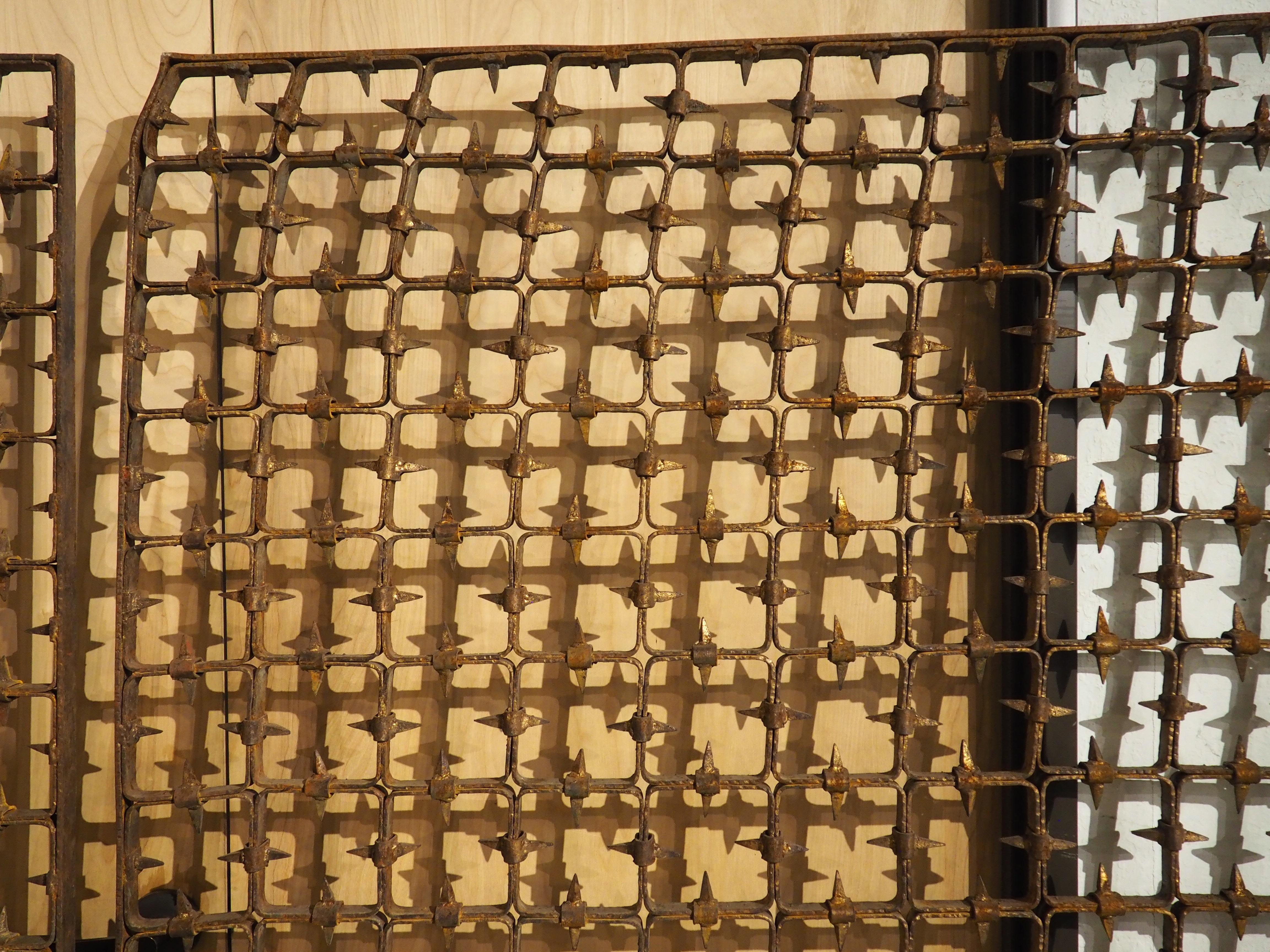 Large Spanish Wrought Iron Medieval Style Gate with Transom, Single Door C. 1900 For Sale 6