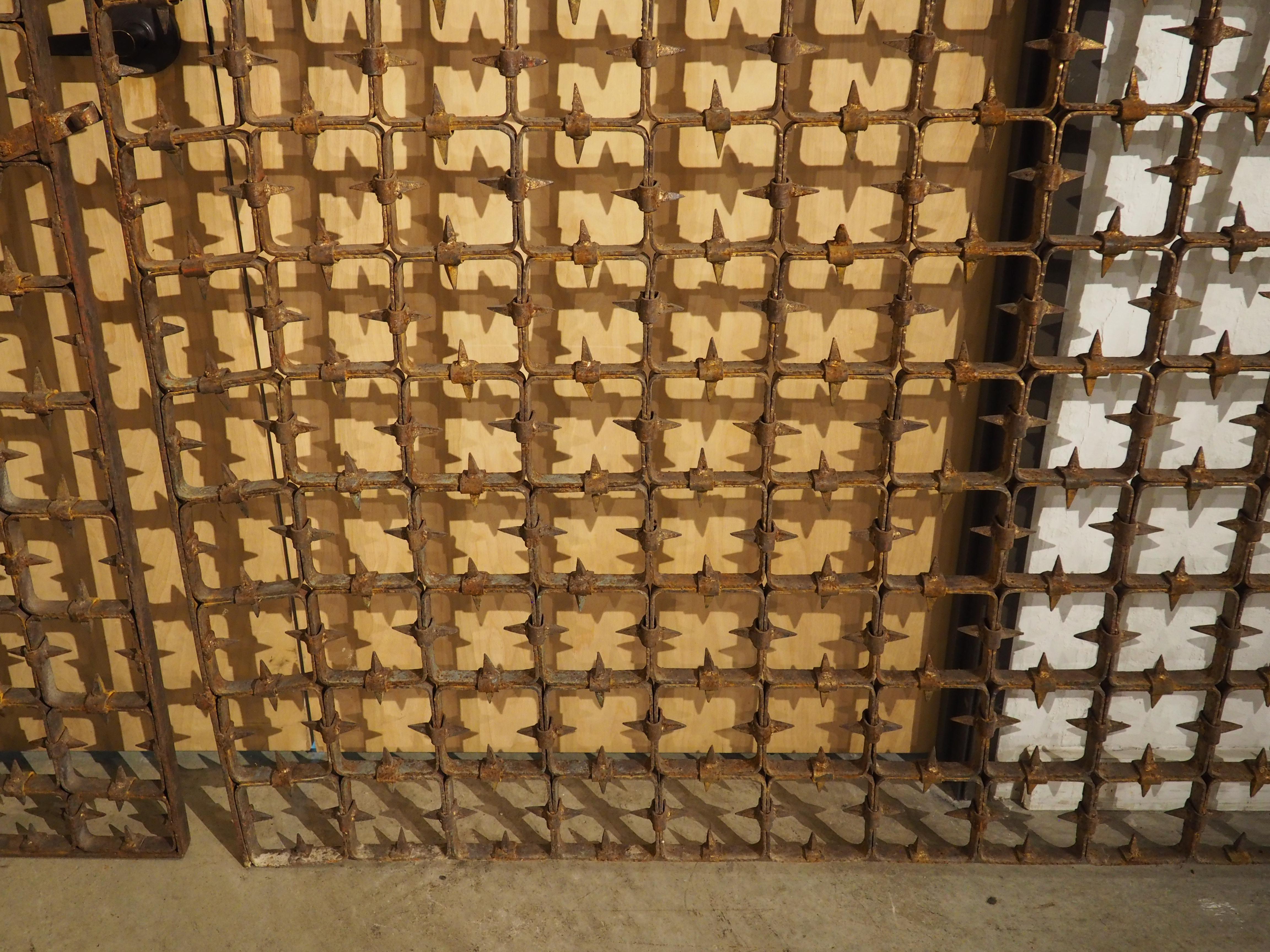 Large Spanish Wrought Iron Medieval Style Gate with Transom, Single Door C. 1900 For Sale 7