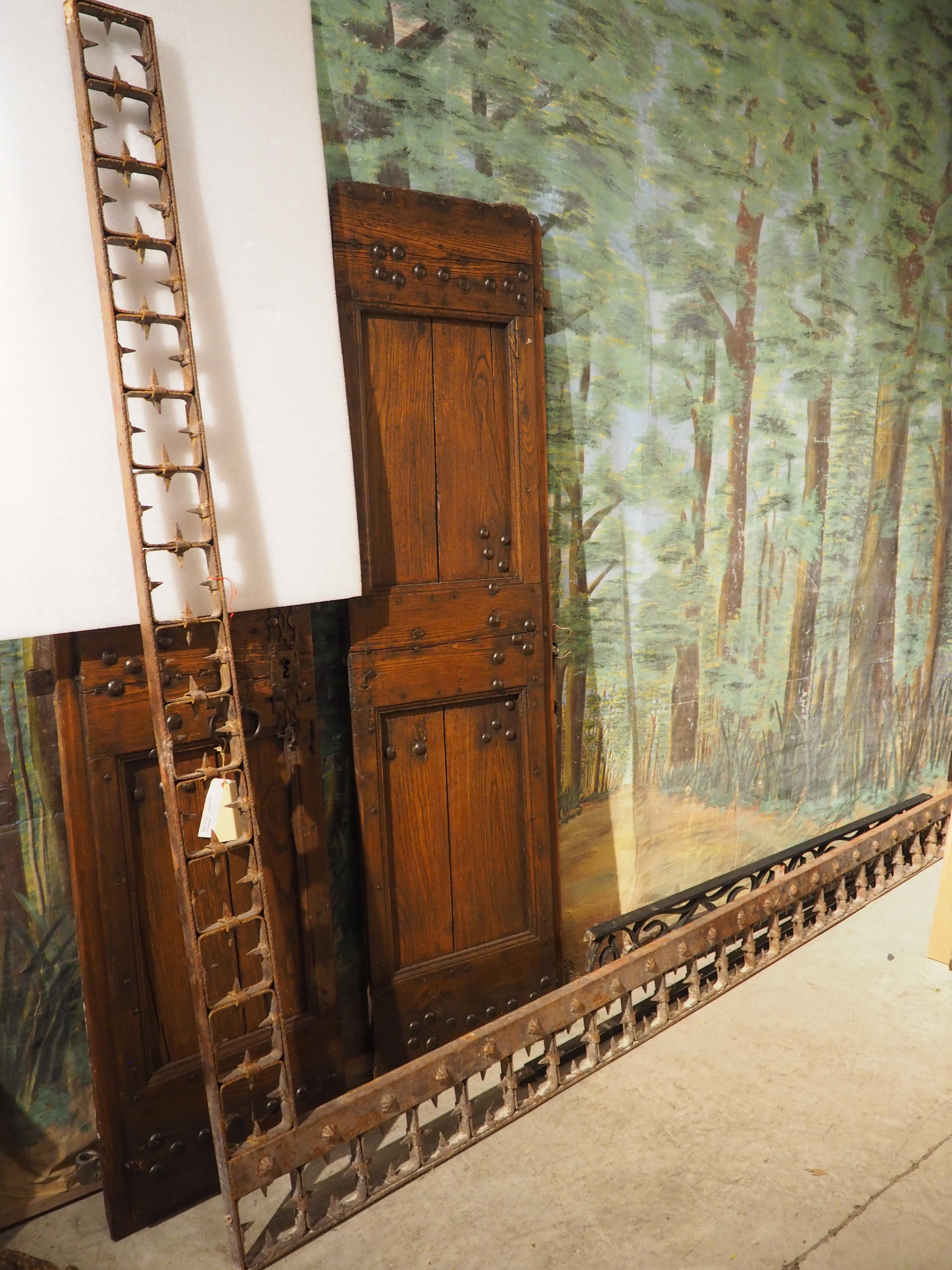 Large Spanish Wrought Iron Medieval Style Gate with Transom, Single Door C. 1900 For Sale 8