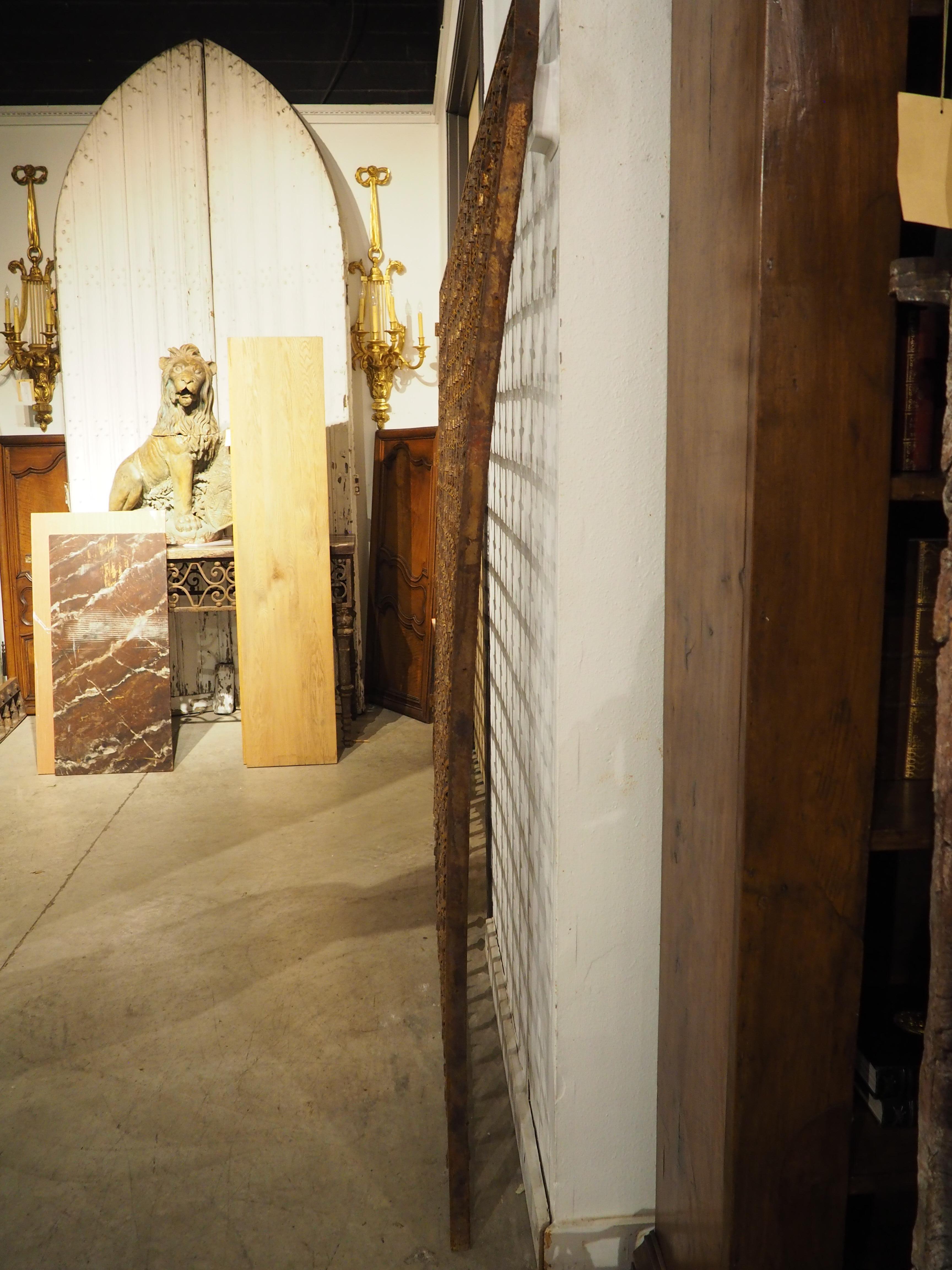 Large Spanish Wrought Iron Medieval Style Gate with Transom, Single Door C. 1900 For Sale 12