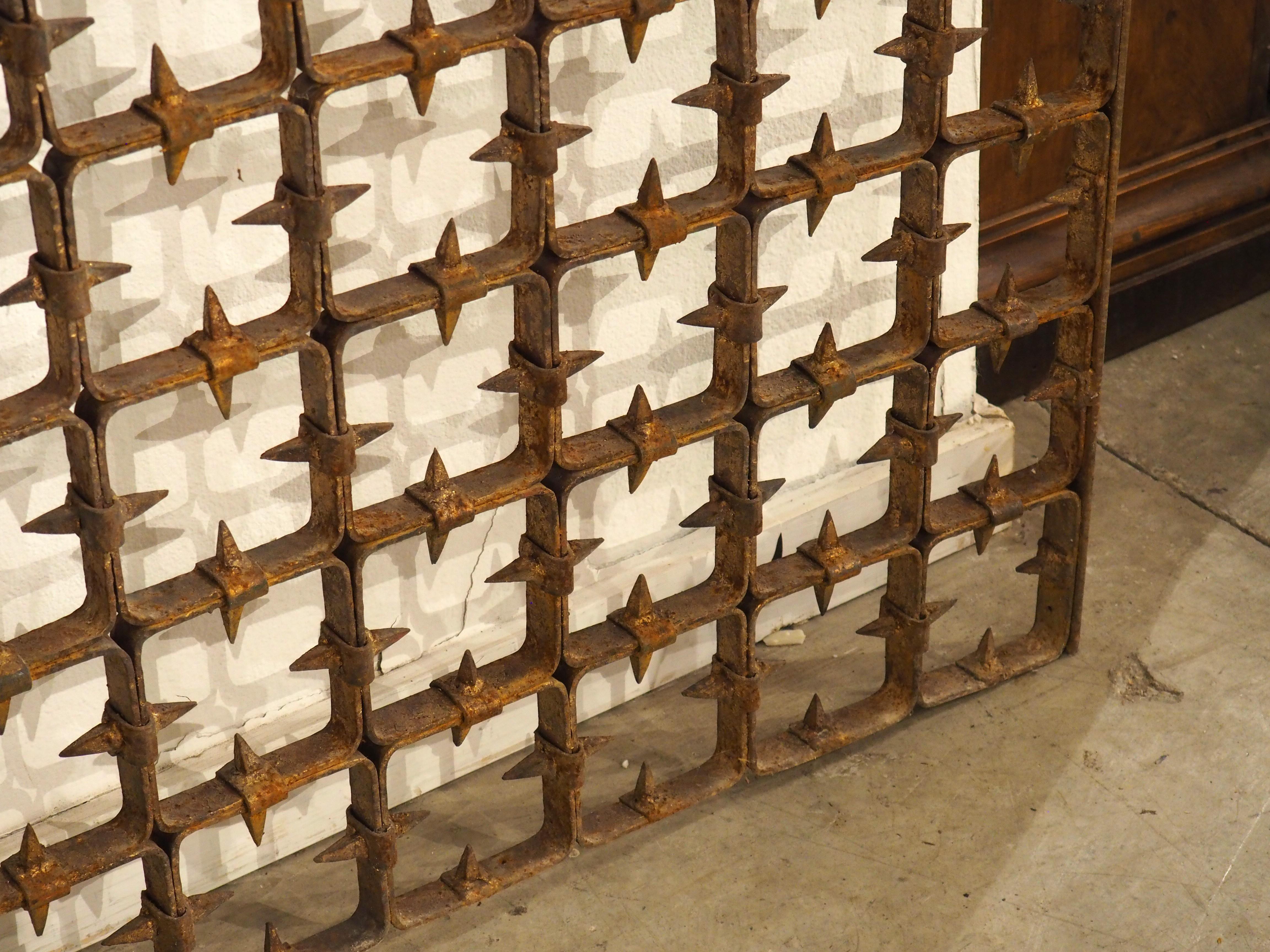 Large Spanish Wrought Iron Medieval Style Gate with Transom, Single Door C. 1900 For Sale 15