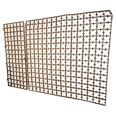 Large Spanish Wrought Iron Medieval Style Gate with Transom, Single Door C. 1900