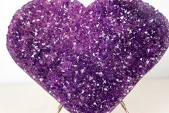 Large Sparkly Amethyst Heart with Deep Violet-Purple Druzy