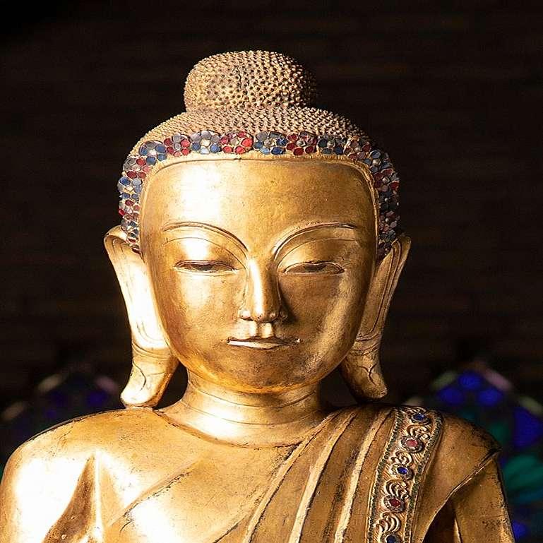 Large Special Burmese Shan Buddha from Burma In Good Condition For Sale In DEVENTER, NL