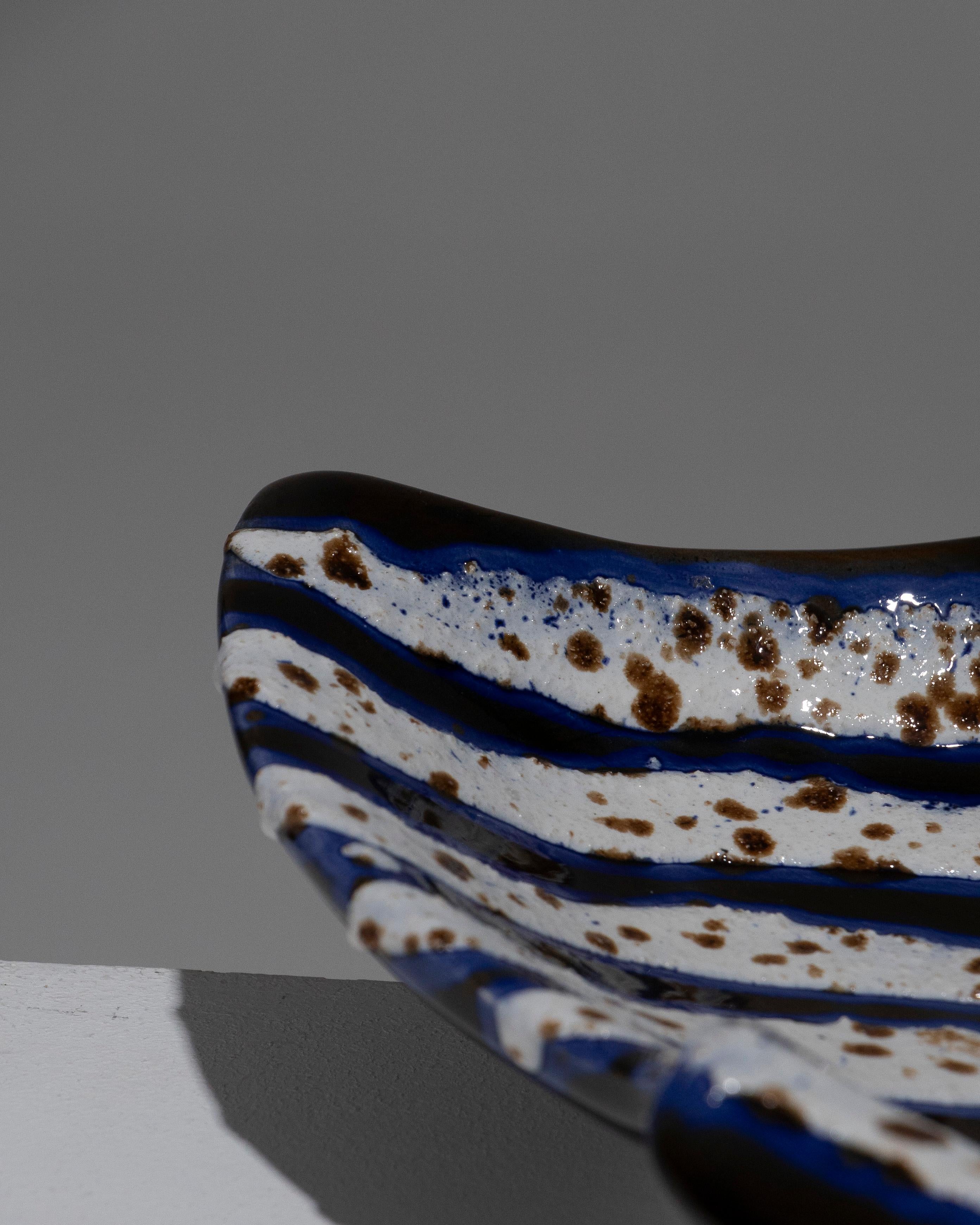Large Speckled Ceramic Bowl, 1950s For Sale 2