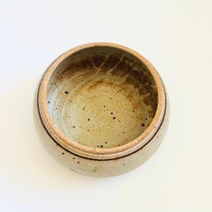 Large Speckled Gray Studio Pottery Bowl