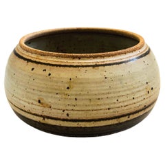 Large Speckled Gray Studio Pottery Bowl