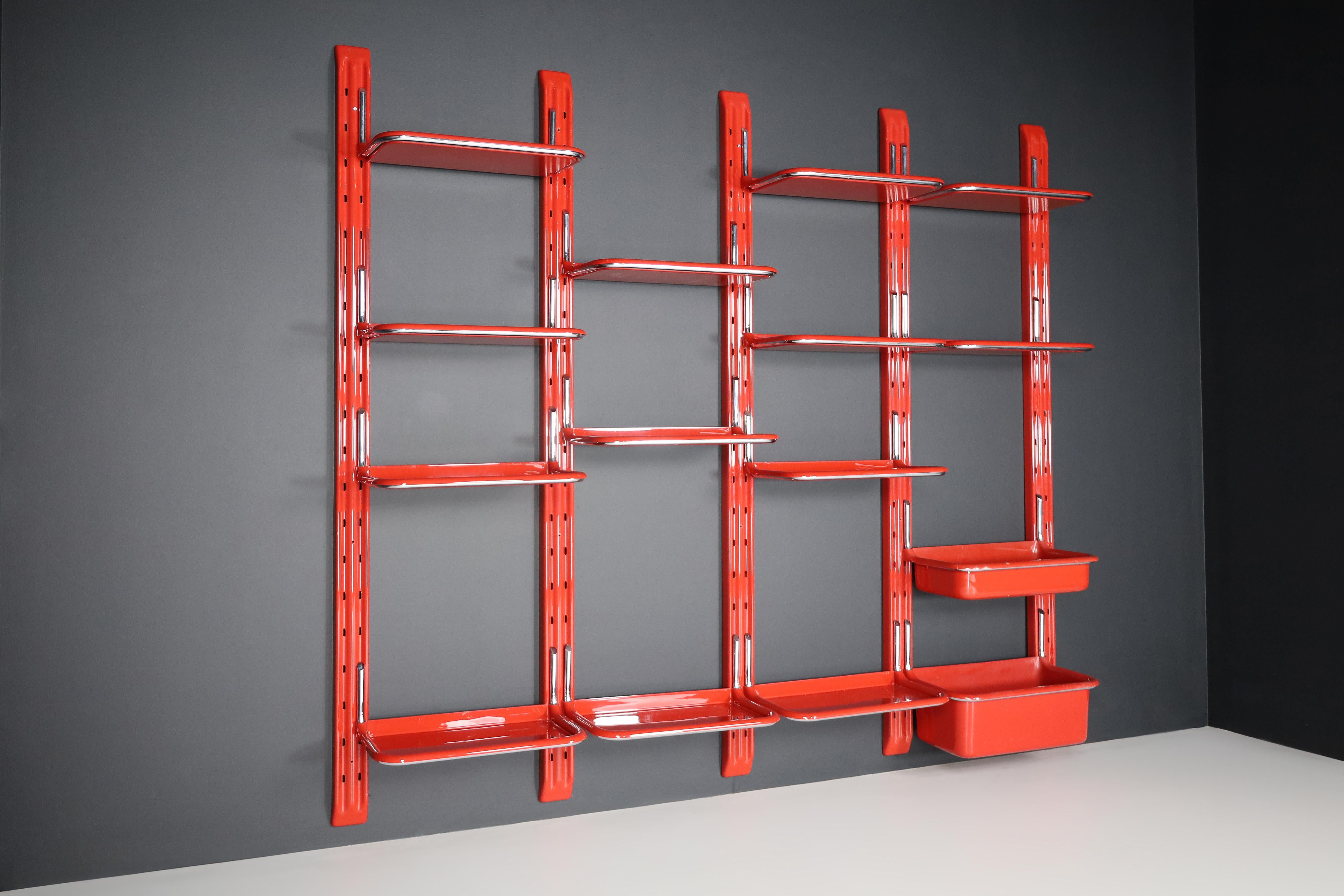 20th Century Large Speedy Bookcase by Alberto Rosselli for Saporiti, Italy the 1970s