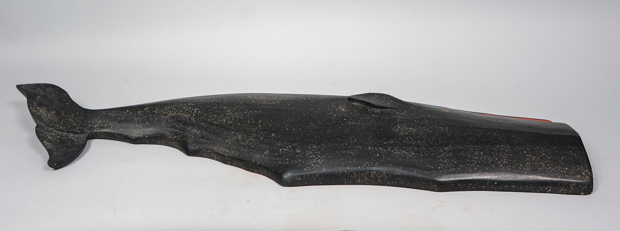 Wood Large Sperm Whale Carving by Clark Voorhees For Sale