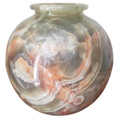 Retro Large Spheral 27lbs Onyx Marble Vase