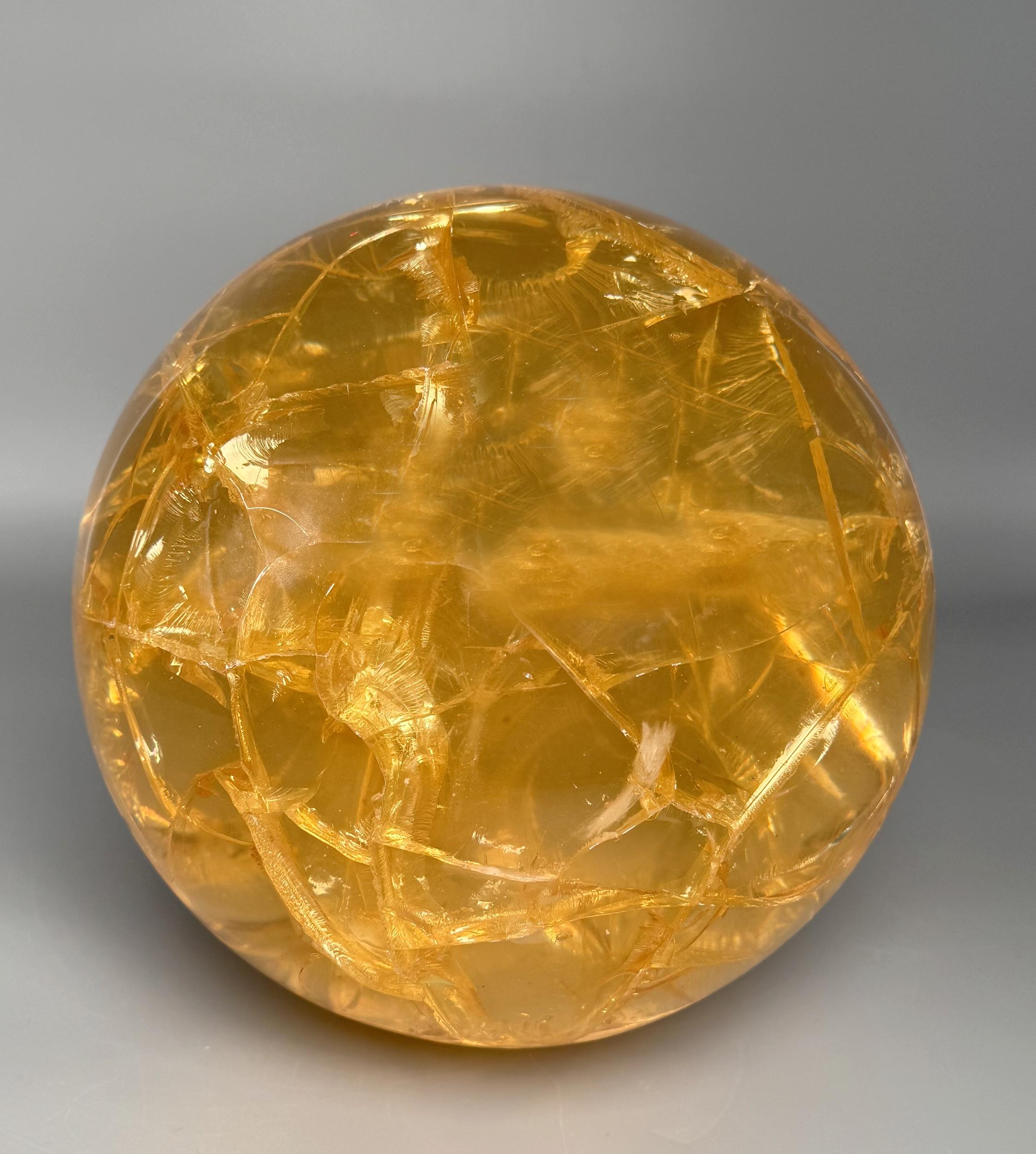 French Large sphere in fractal resin by Pierre Giraudon, Paris, France, circa 1970 For Sale