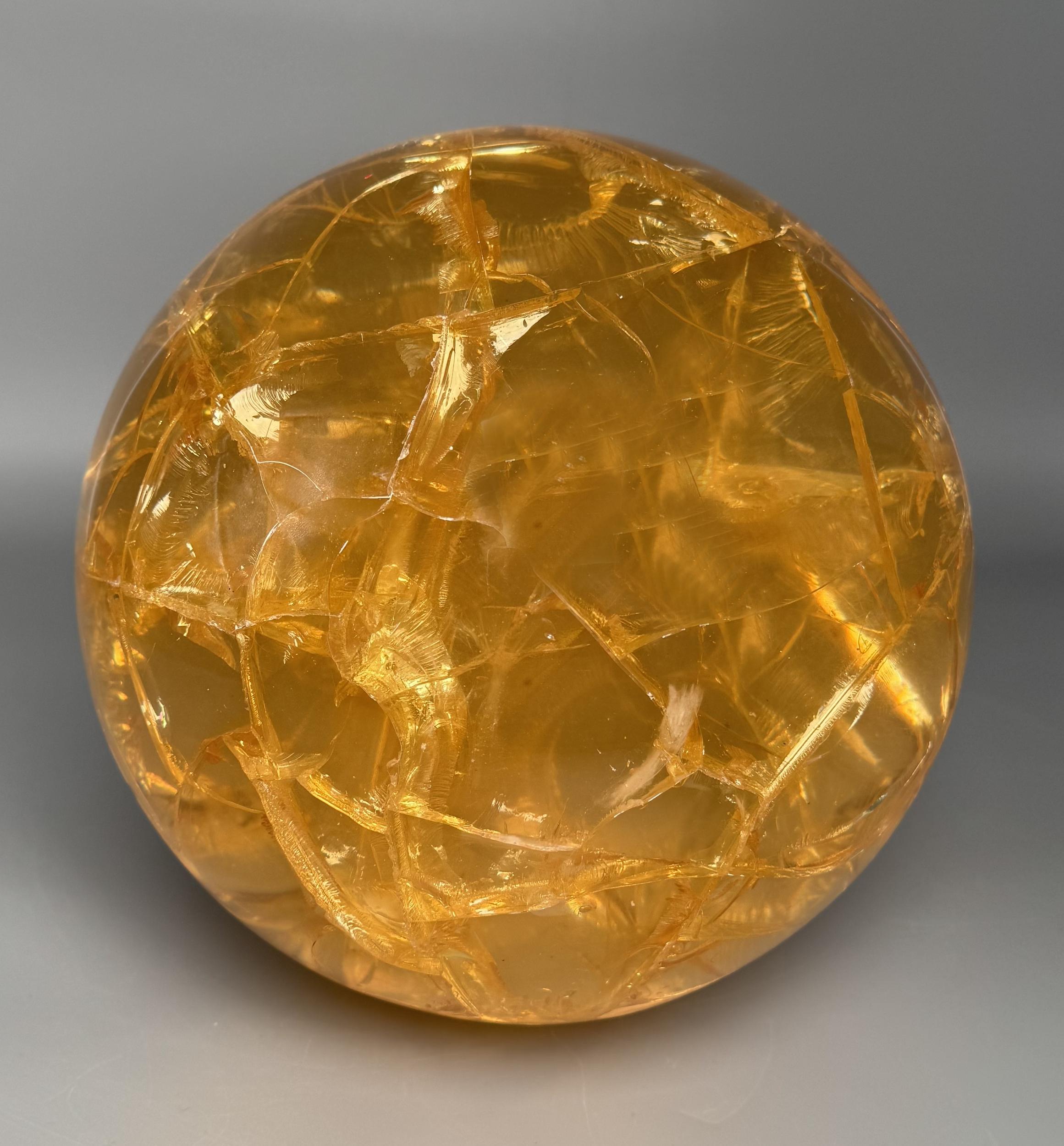 Late 20th Century Large sphere in fractal resin by Pierre Giraudon, Paris, France, circa 1970 For Sale