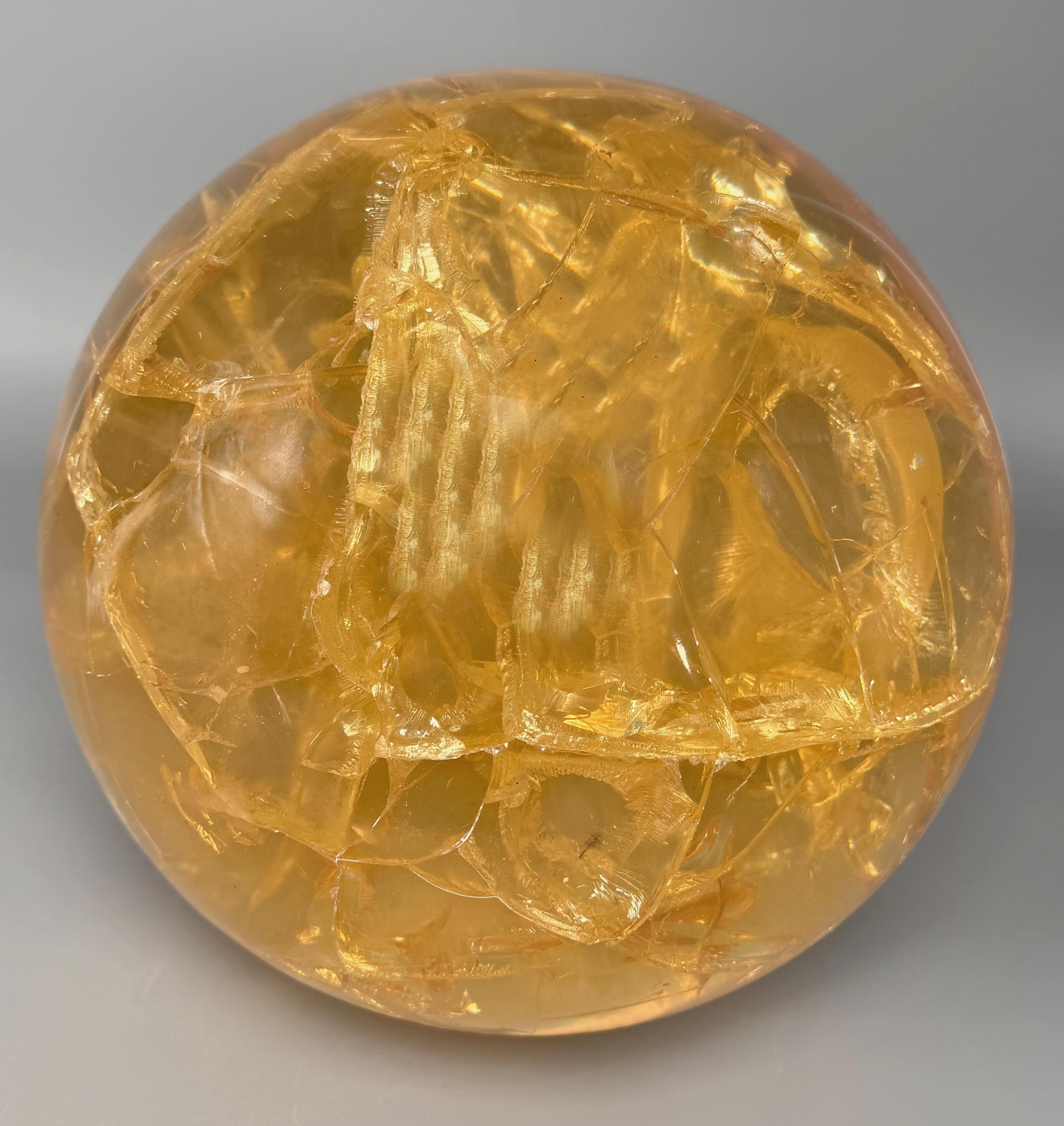 Large sphere in fractal resin by Pierre Giraudon, Paris, France, circa 1970 For Sale 2