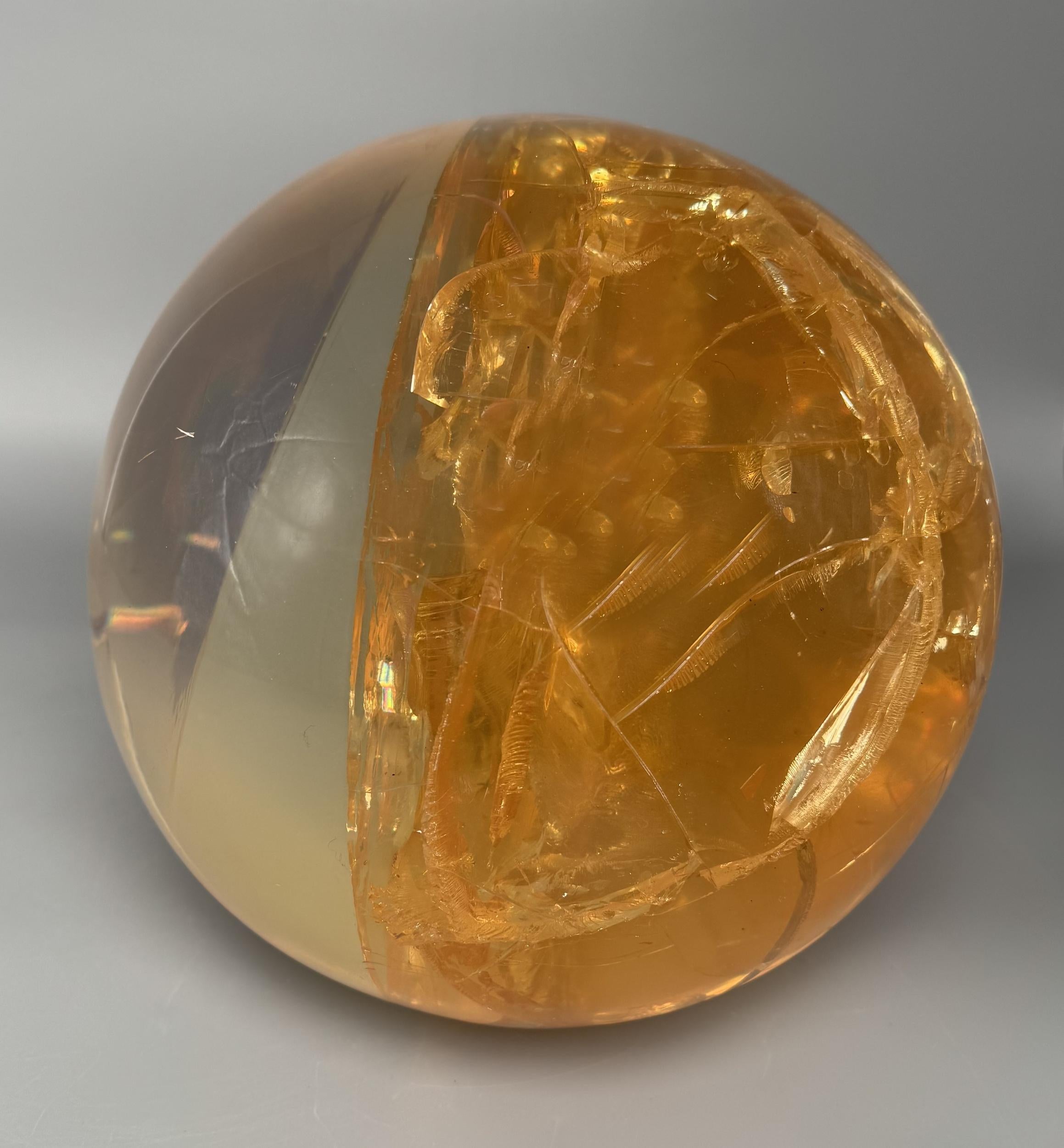 Large sphere in fractal resin by Pierre Giraudon, Paris, France, circa 1970 For Sale 3