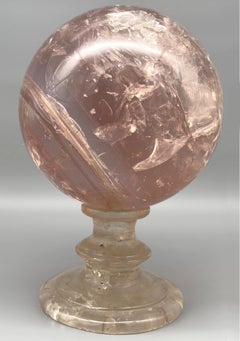 Large sphere on pedestal in fractal resin by Pierre Giraudon, France, circa 1970