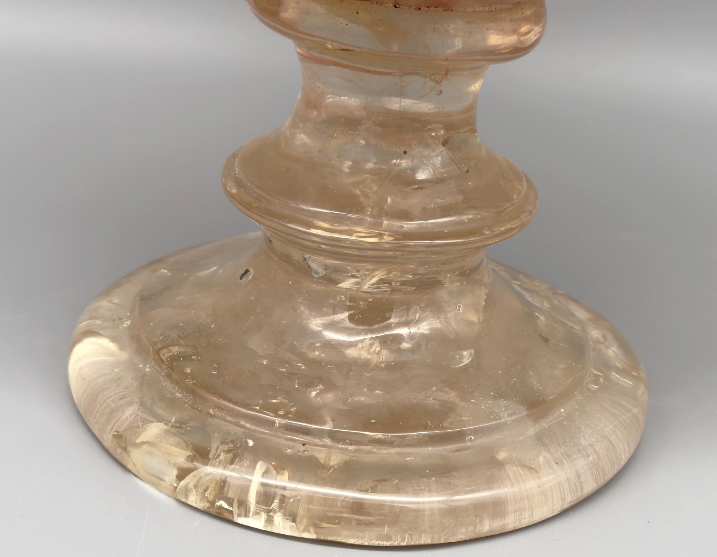 Late 20th Century Large sphere on pedestal in fractal resin by Pierre Giraudon, France, circa 1970 For Sale