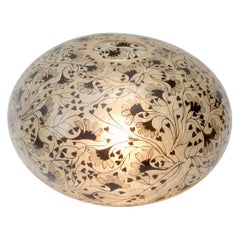Large Spherical Ball Floor Light with Floral Decor, 1970s