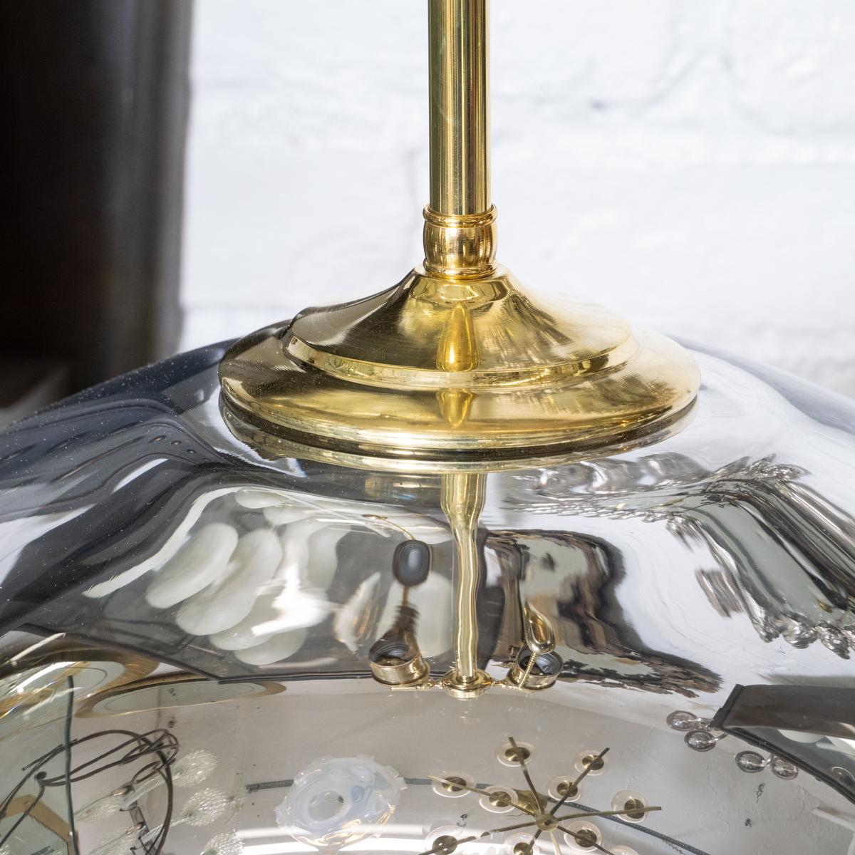 Brass Large Spherical Mercury Glass Lamps For Sale