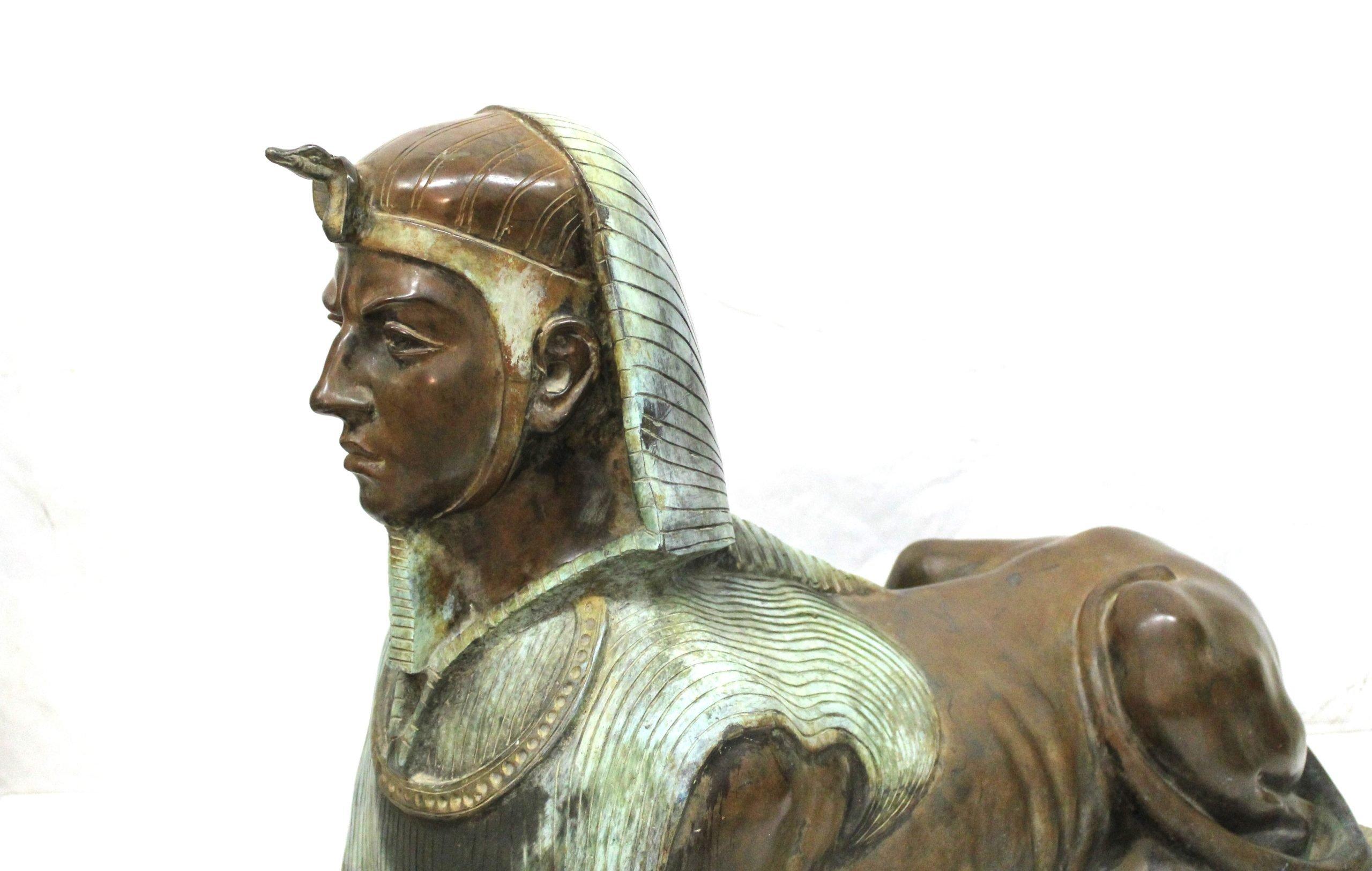 Grande sfinge in bronzo di 94 cm in vendita 1