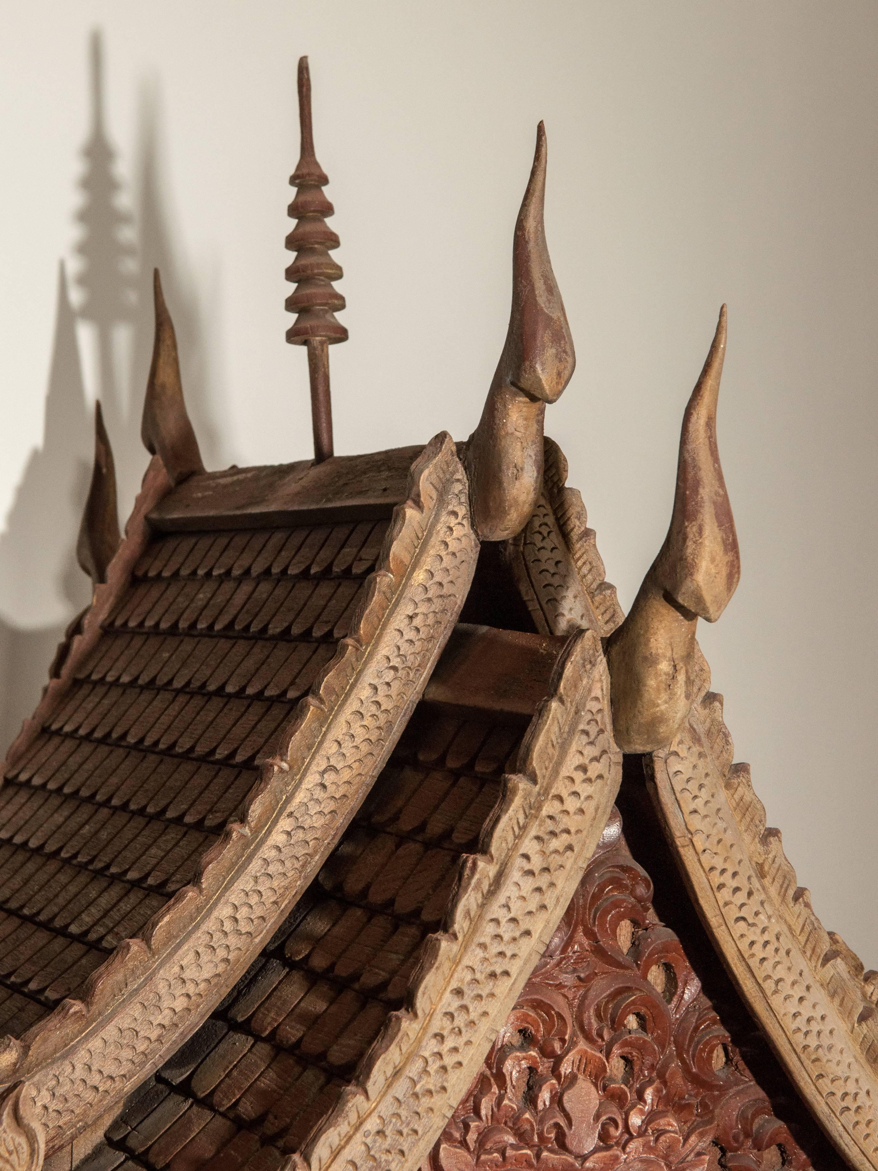 Folk Art Large Spirit House from Northern Thailand, Teak, Mid-20th Century