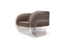 Large Spiros Zakas Tripod Lucite Lounge Chair