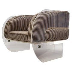 Large Spiros Zakas Tripod Lucite Lounge Chair 