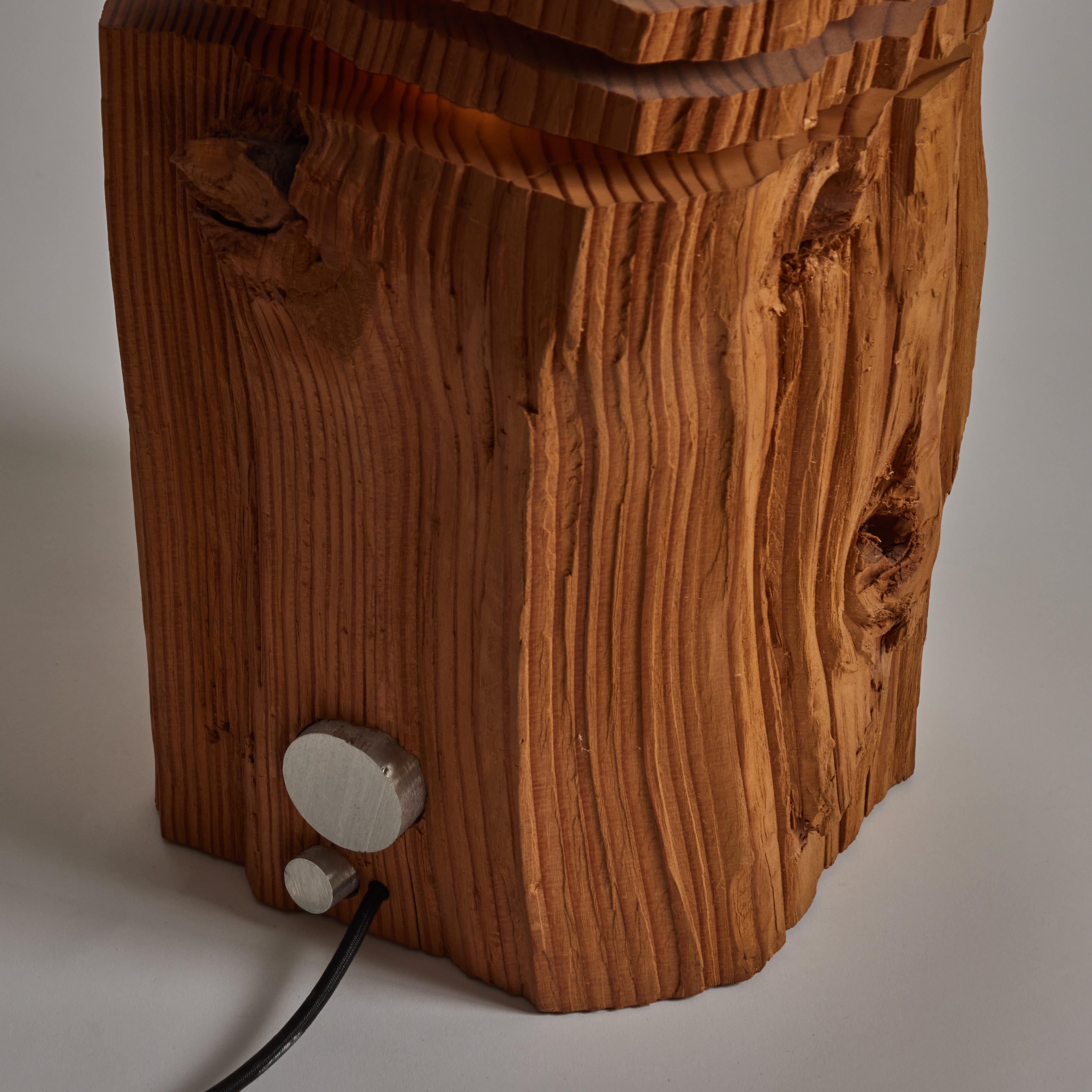 XXIe siècle et contemporain Grande sculpture lumineuse en Wood Grain Fendu en vente