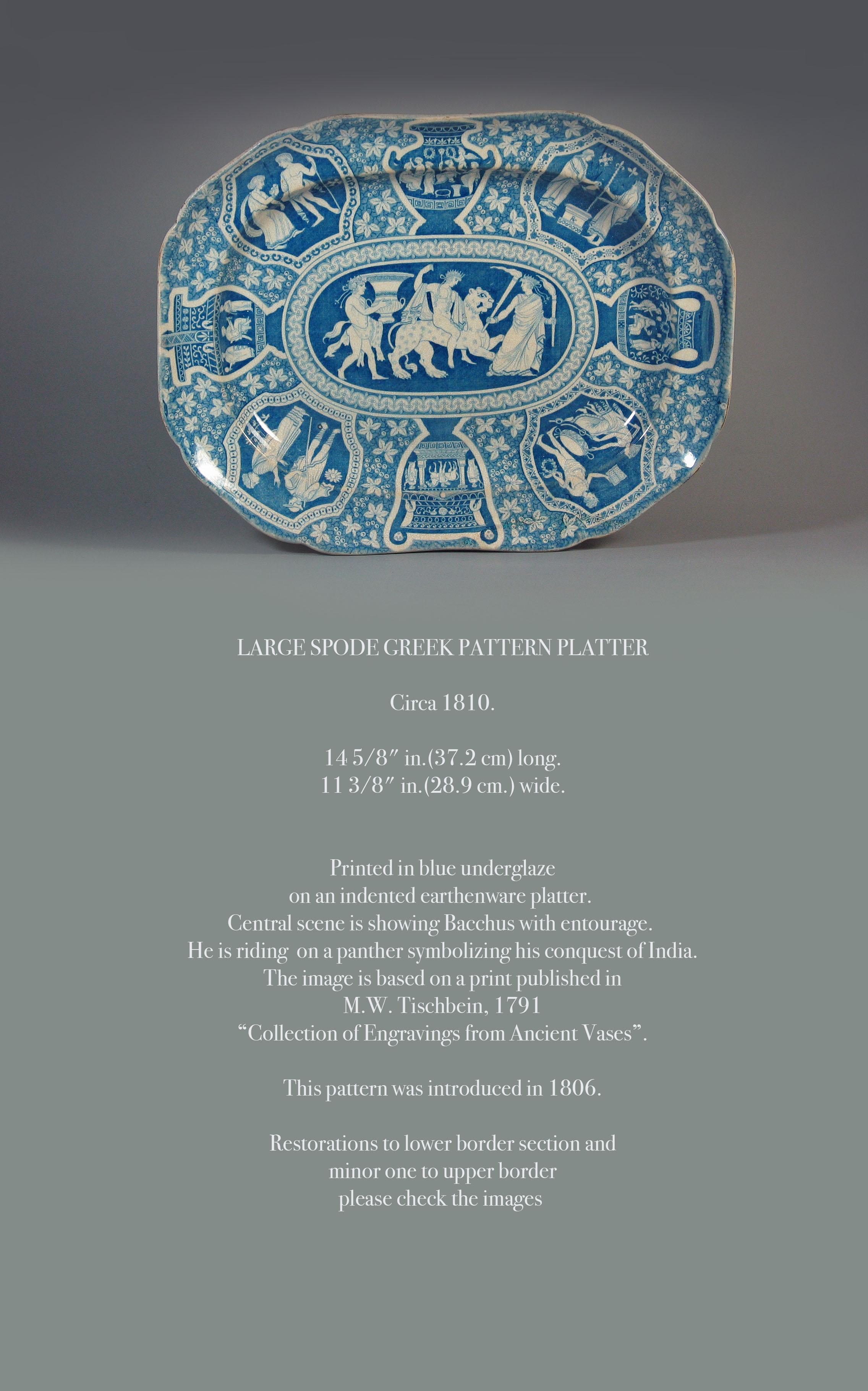 Large Spode Greek Pattern Platter Circa 1810 For Sale 3