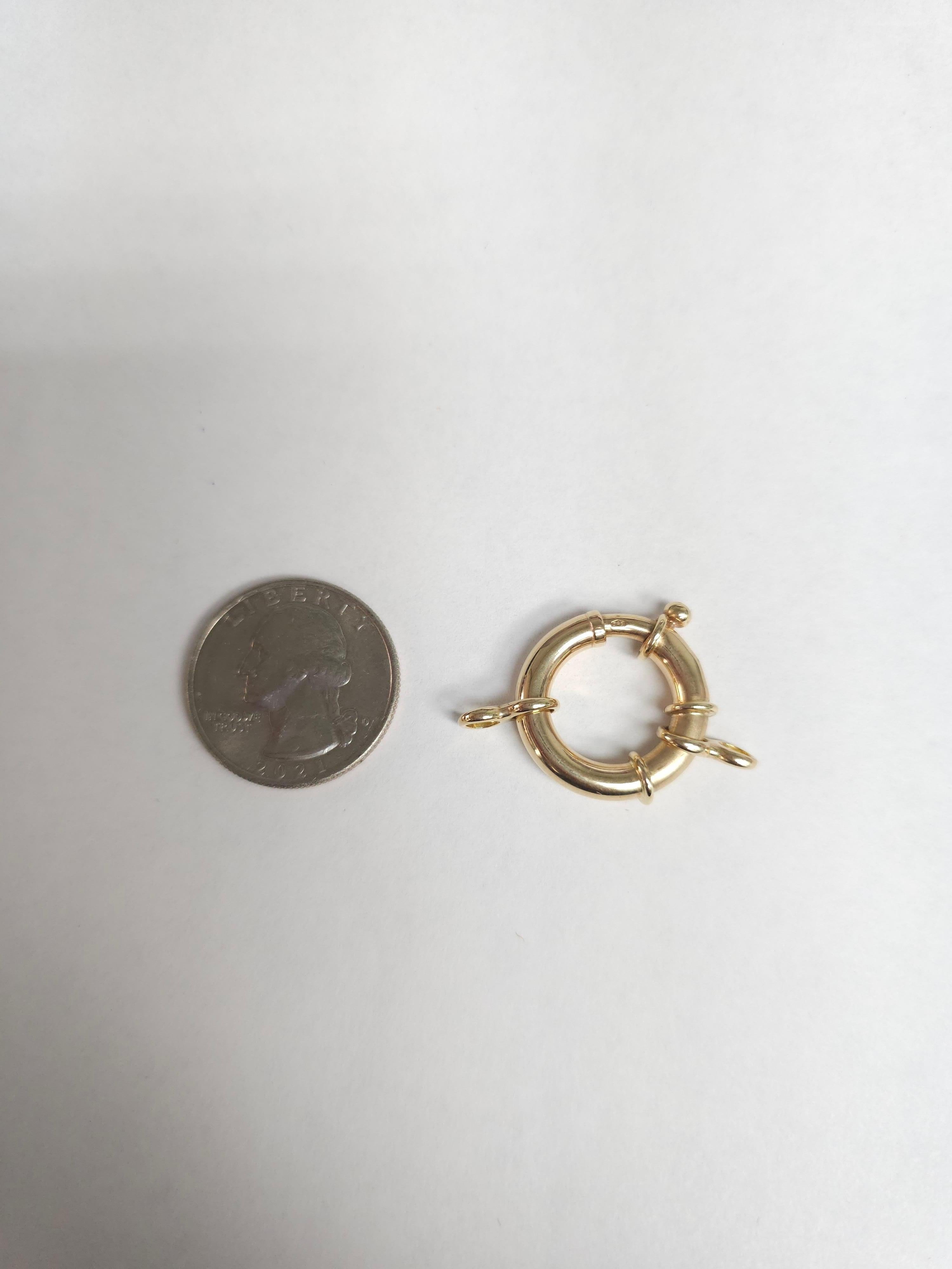 Large Spring Ring Clasp 14k Yellow Gold In New Condition For Sale In Sugar Land, TX