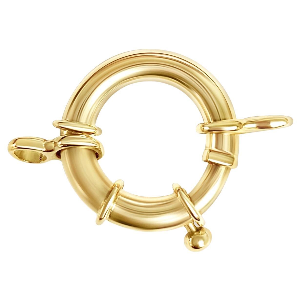 Large Spring Ring Clasp 14k Yellow Gold For Sale