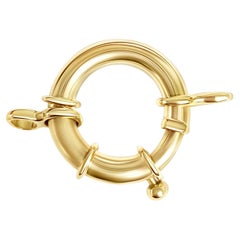 Large Spring Ring Clasp 14k Yellow Gold