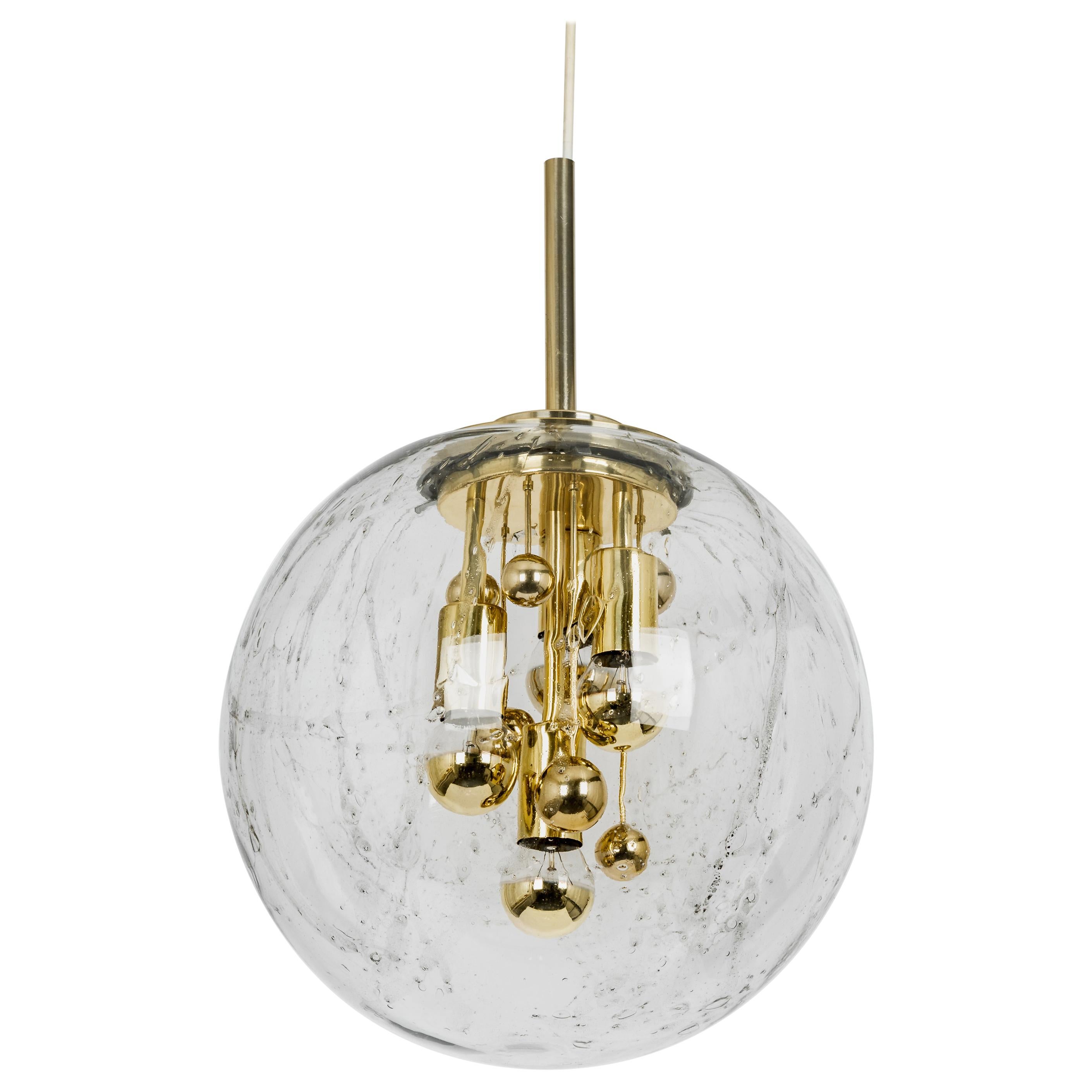 1 of 3 Large Sputnik Big Ball Pendant by Doria, Germany, 1970s