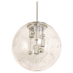 Grand lustre à suspension Sputnik à grande boule par Doria, Allemagne, 1970
