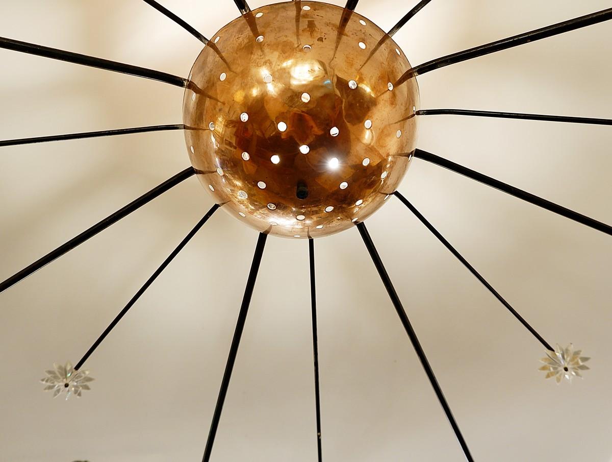 European Mid-Century Modern Large Sputnik Ceiling Lamp, 3 Available