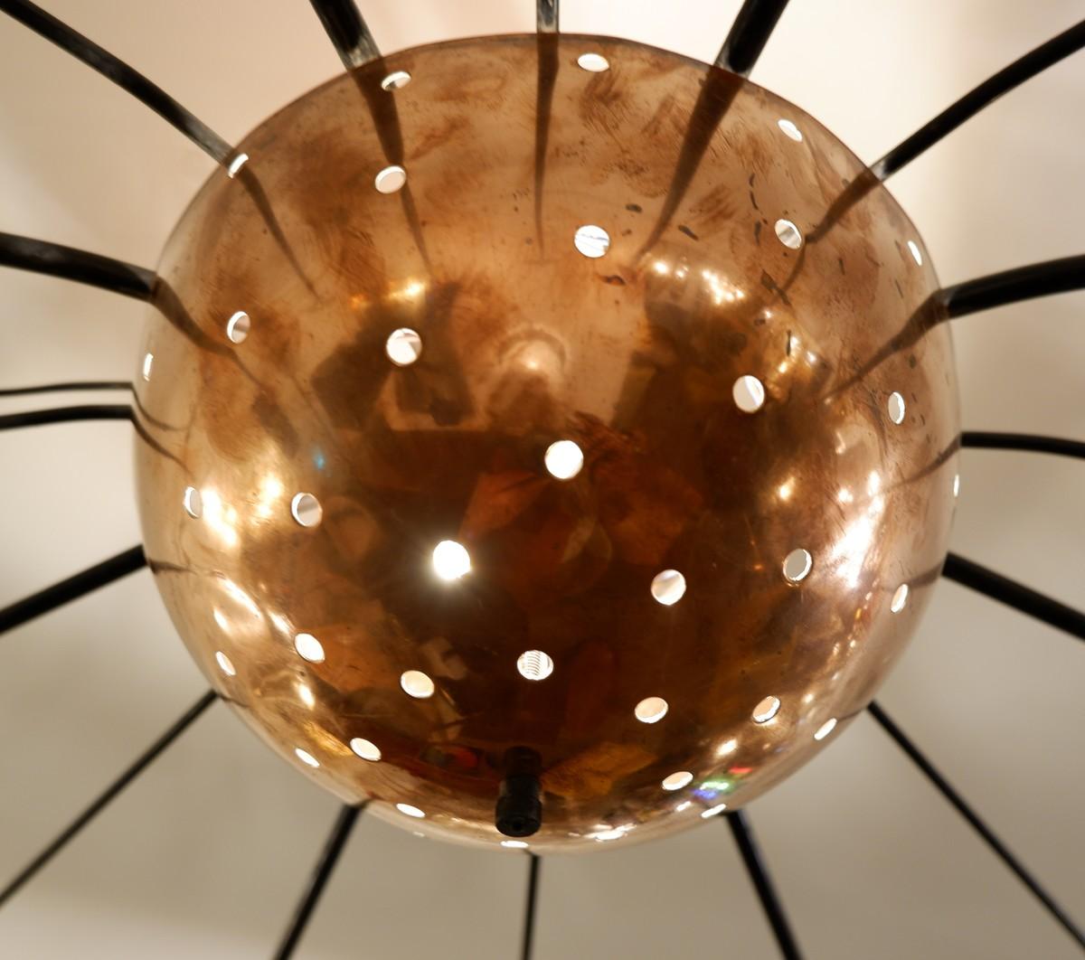 Mid-Century Modern Large Sputnik Ceiling Lamp, 3 Available In Fair Condition In Brussels, BE
