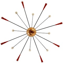 Mid-Century Modern Large Sputnik Ceiling Lamp, 3 Available