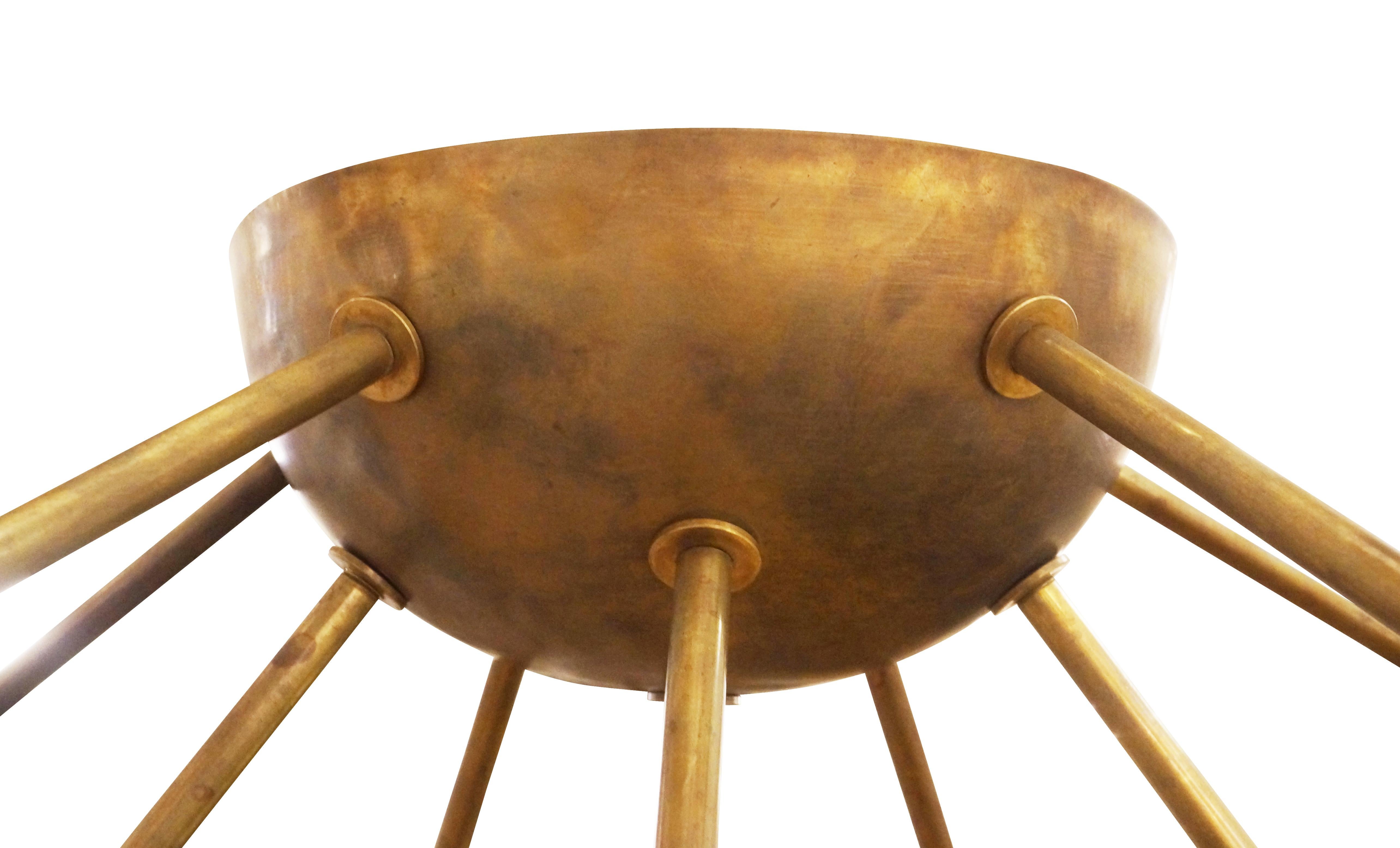 Mid-20th Century Large Sputnik Chandelier in the Manner of Angelo Lelli For Sale