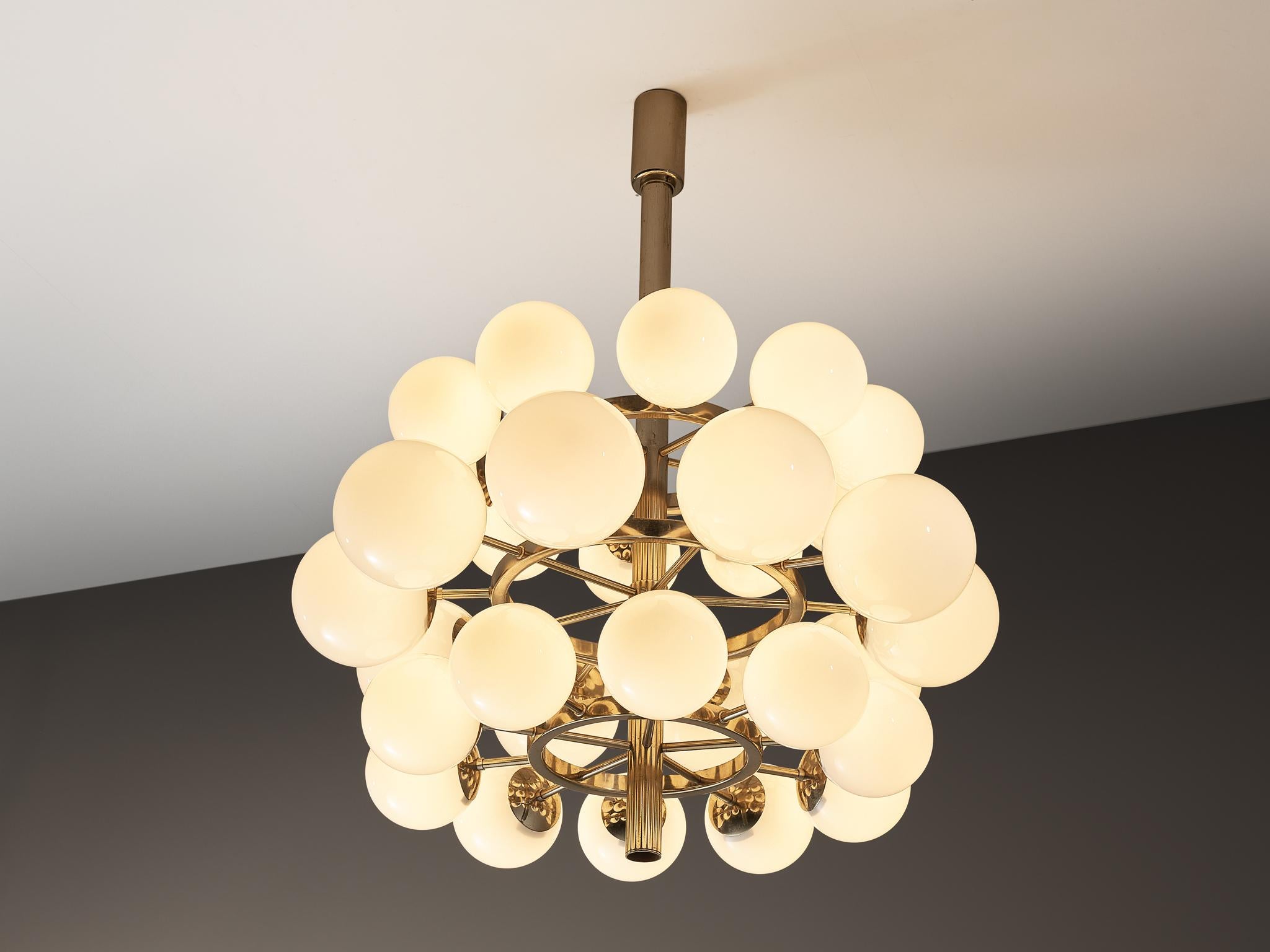 Steel Large Sputnik Chandelier with Thirty White Glass Globes 125cm/49.21in. For Sale