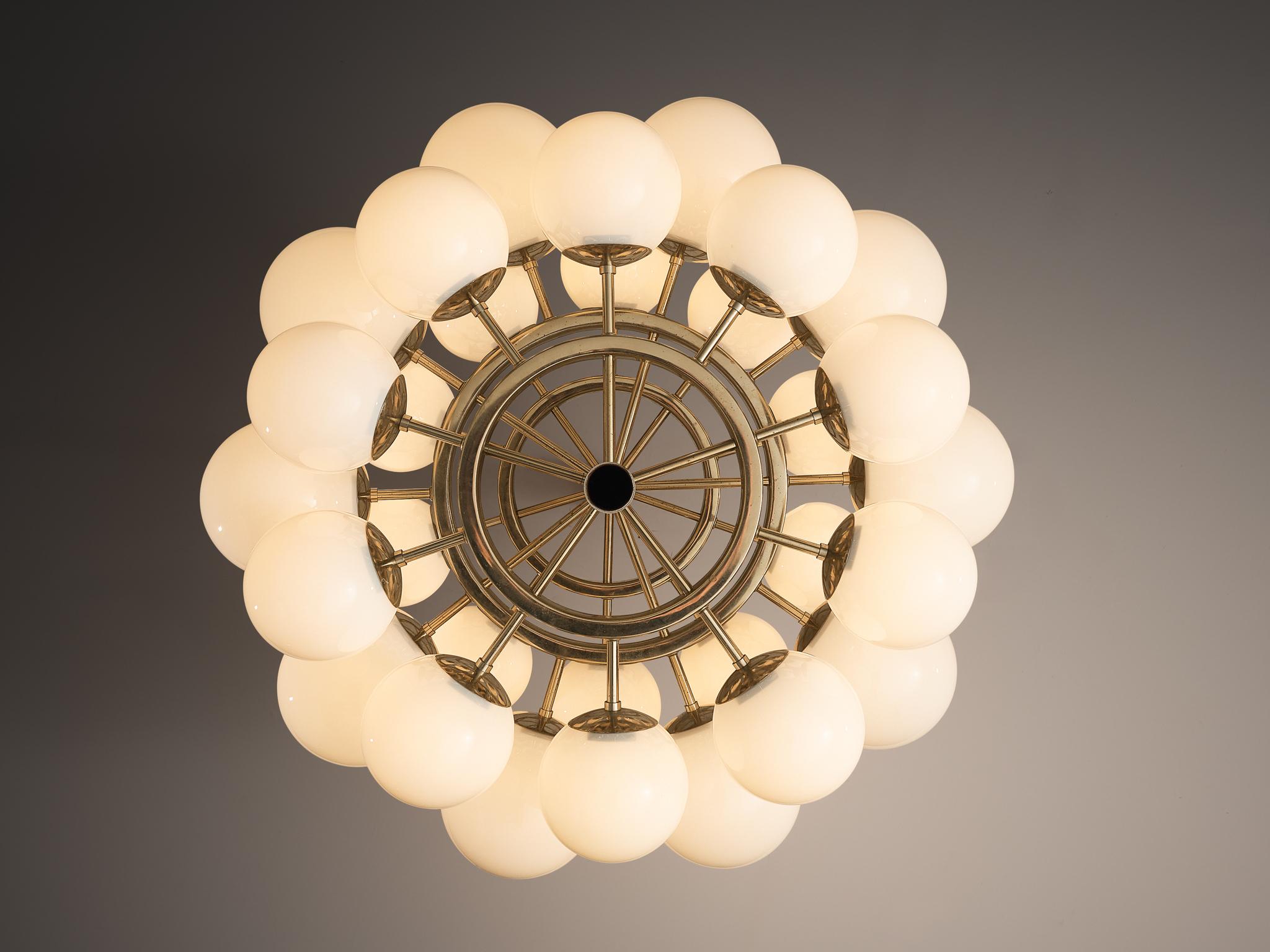Large Sputnik Chandelier with Thirty White Glass Globes 125cm/49.21in. For Sale 3