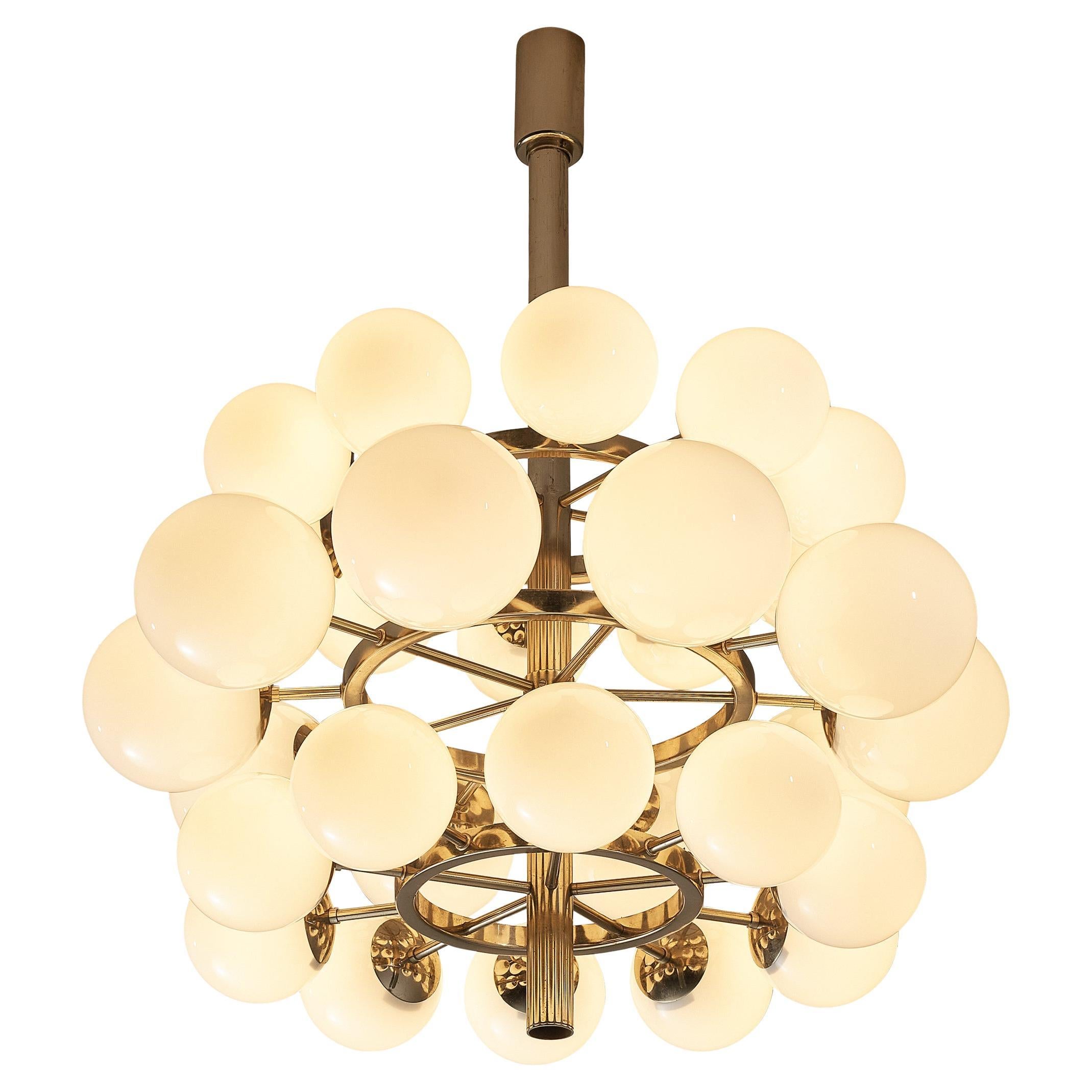 Large Sputnik Chandelier with Thirty White Glass Globes 125cm/49.21in. For Sale